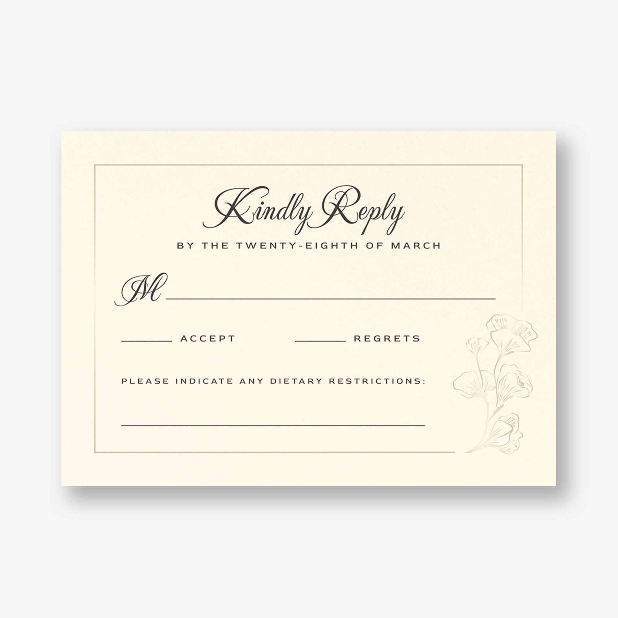 Vintage Magnolia Frame Foil Response Card - Image 4