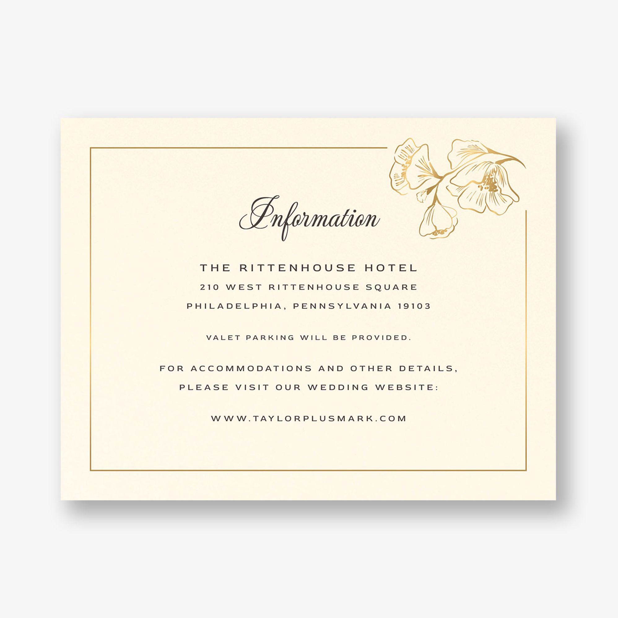 Vintage Magnolia Frame Foil Information Card