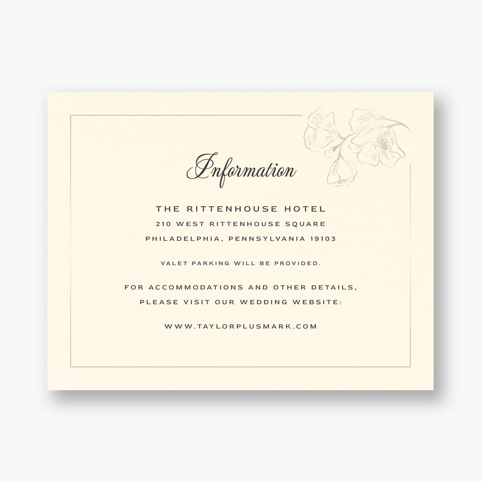 Vintage Magnolia Frame Foil Information Card - Image 3