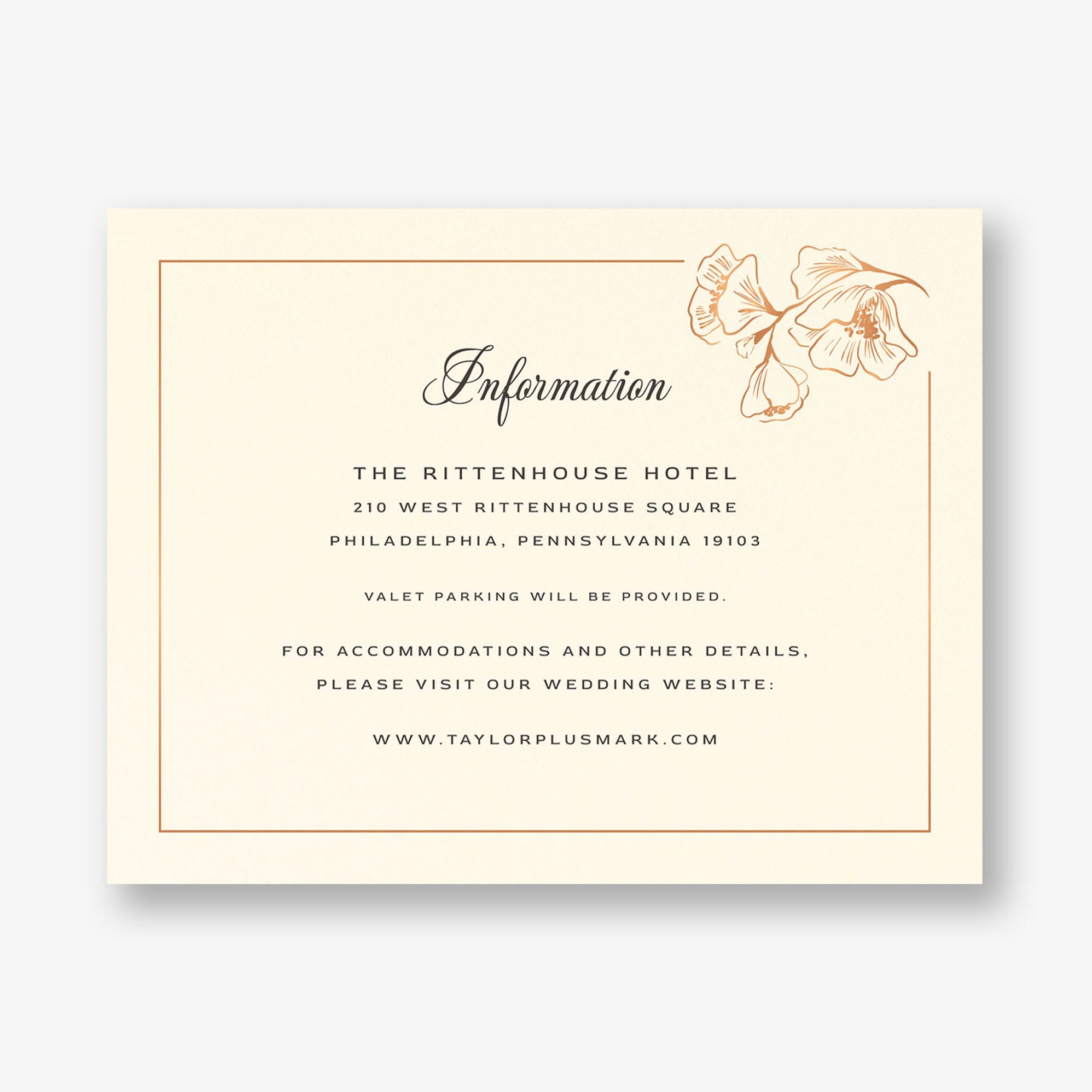 Vintage Magnolia Frame Foil Information Card - Image 2