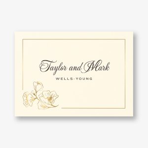 Vintage Magnolia Frame Foil Thank You Card