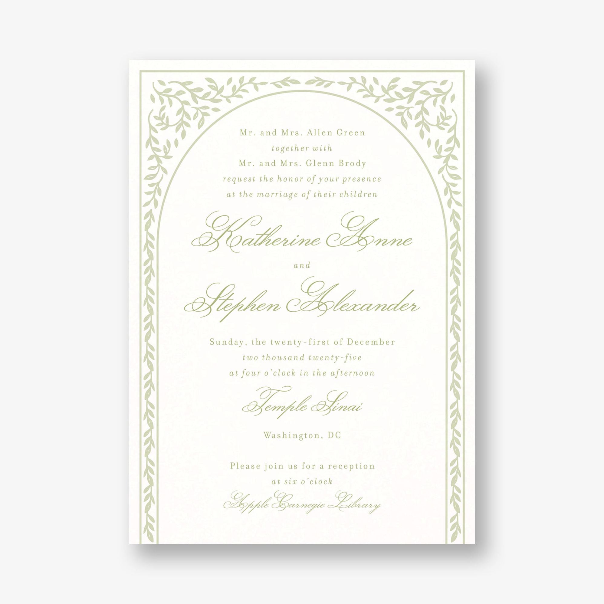 Trellis Vines Wedding Invitation