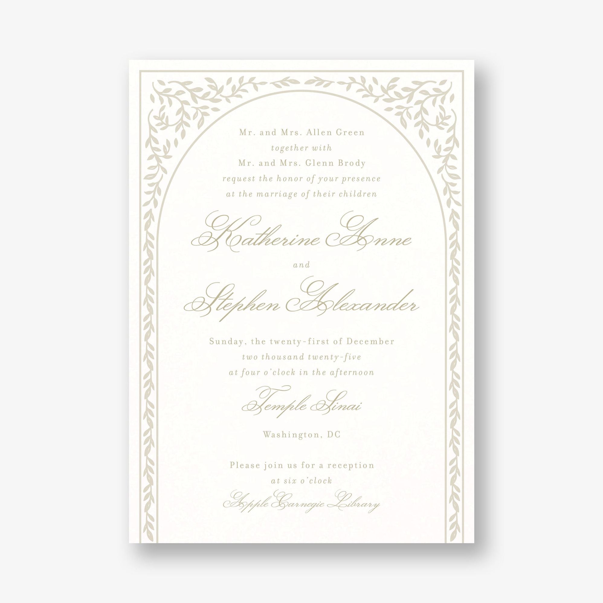 Trellis Vines Wedding Invitation - Image 3
