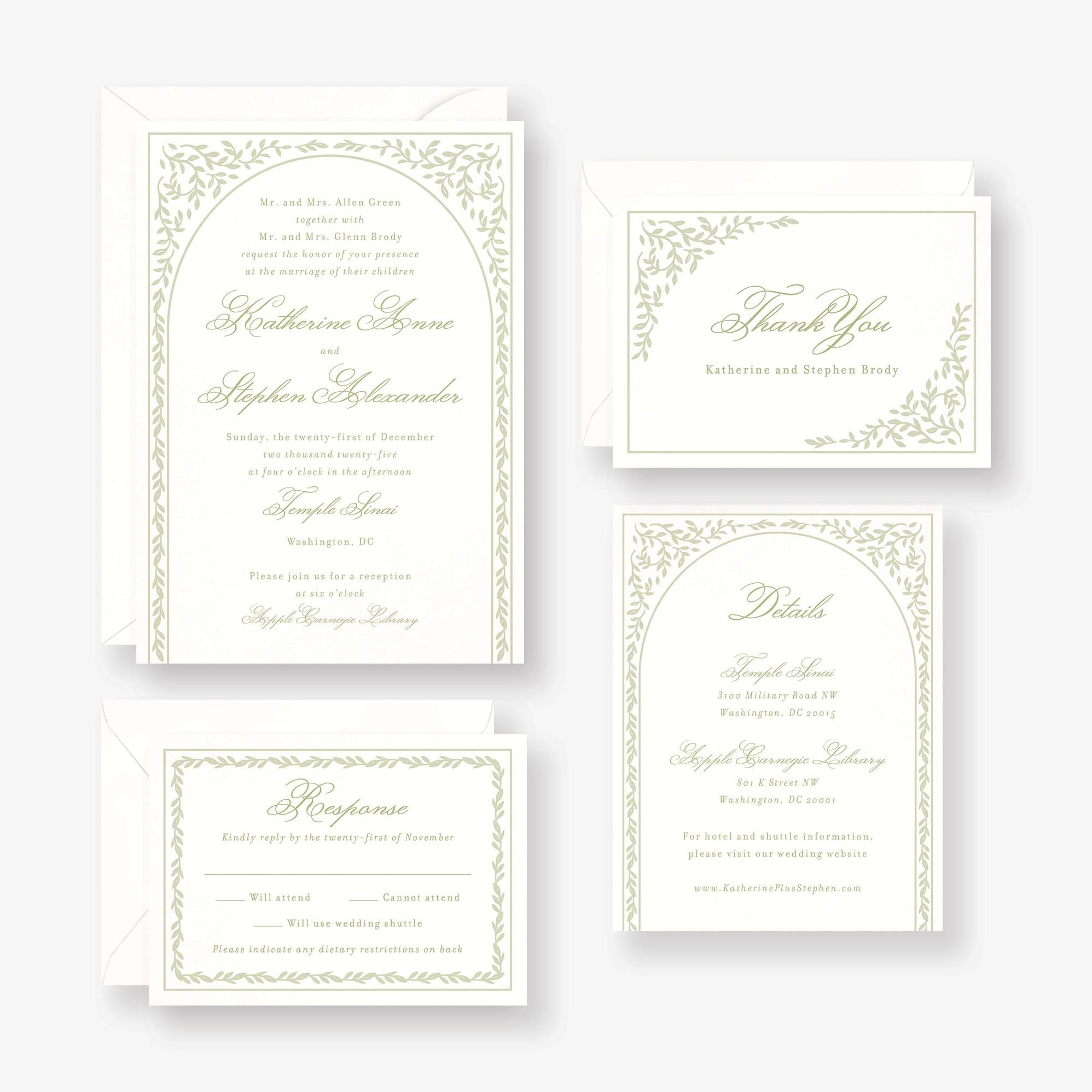 Trellis Vines Wedding Invitation - Image 4