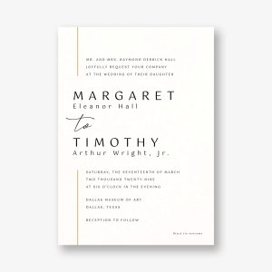 Contemporary Borderline Foil Wedding Invitation