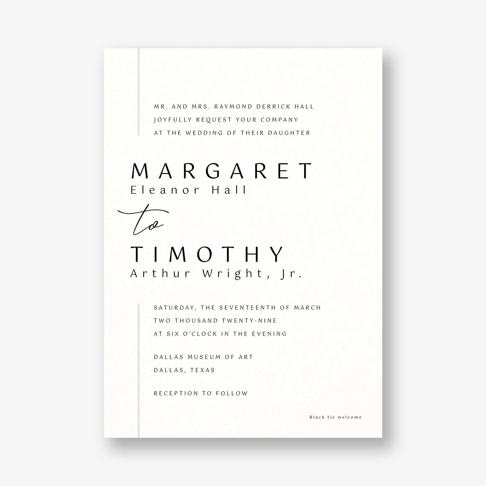 Contemporary Borderline Foil Wedding Invitation - Image 3