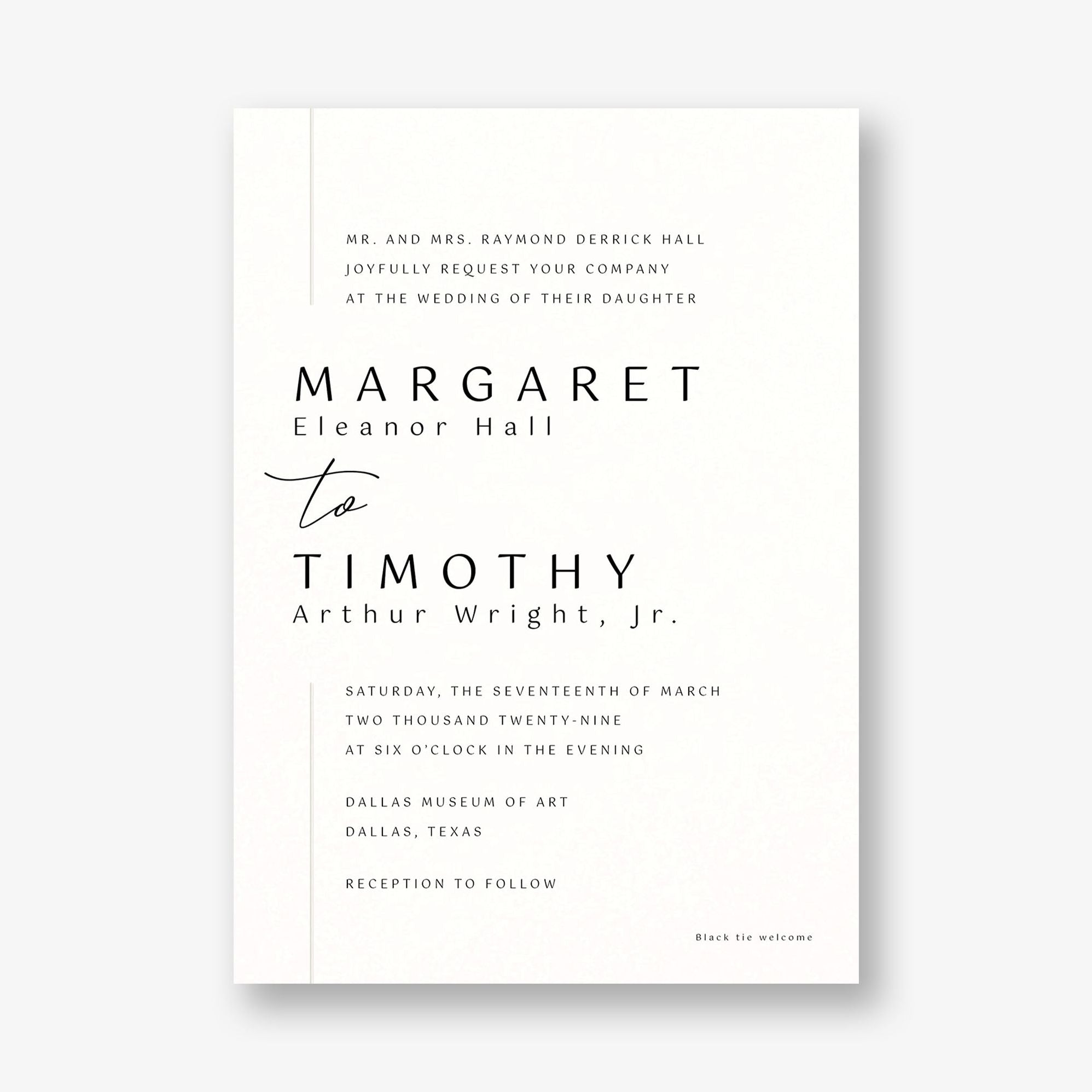 Contemporary Borderline Foil Wedding Invitation - Image 4