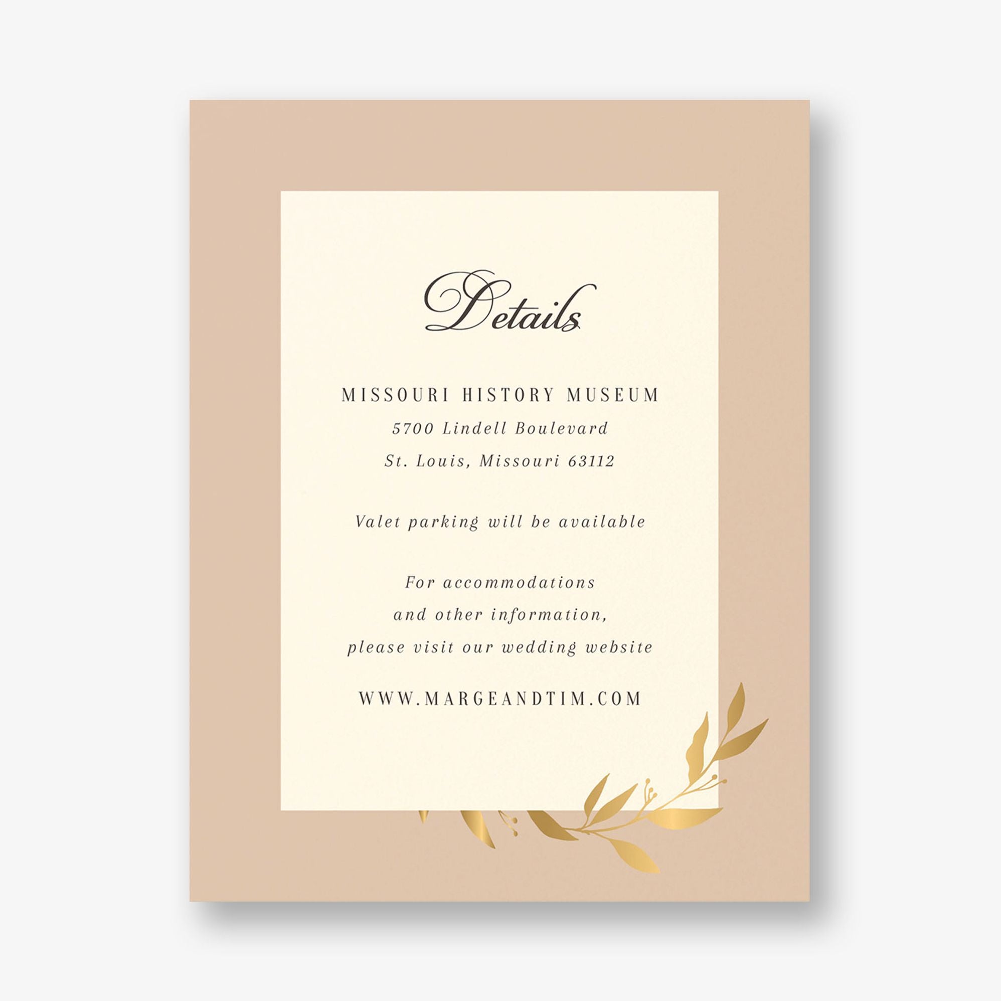 Wrapped Vines Foil Information Card