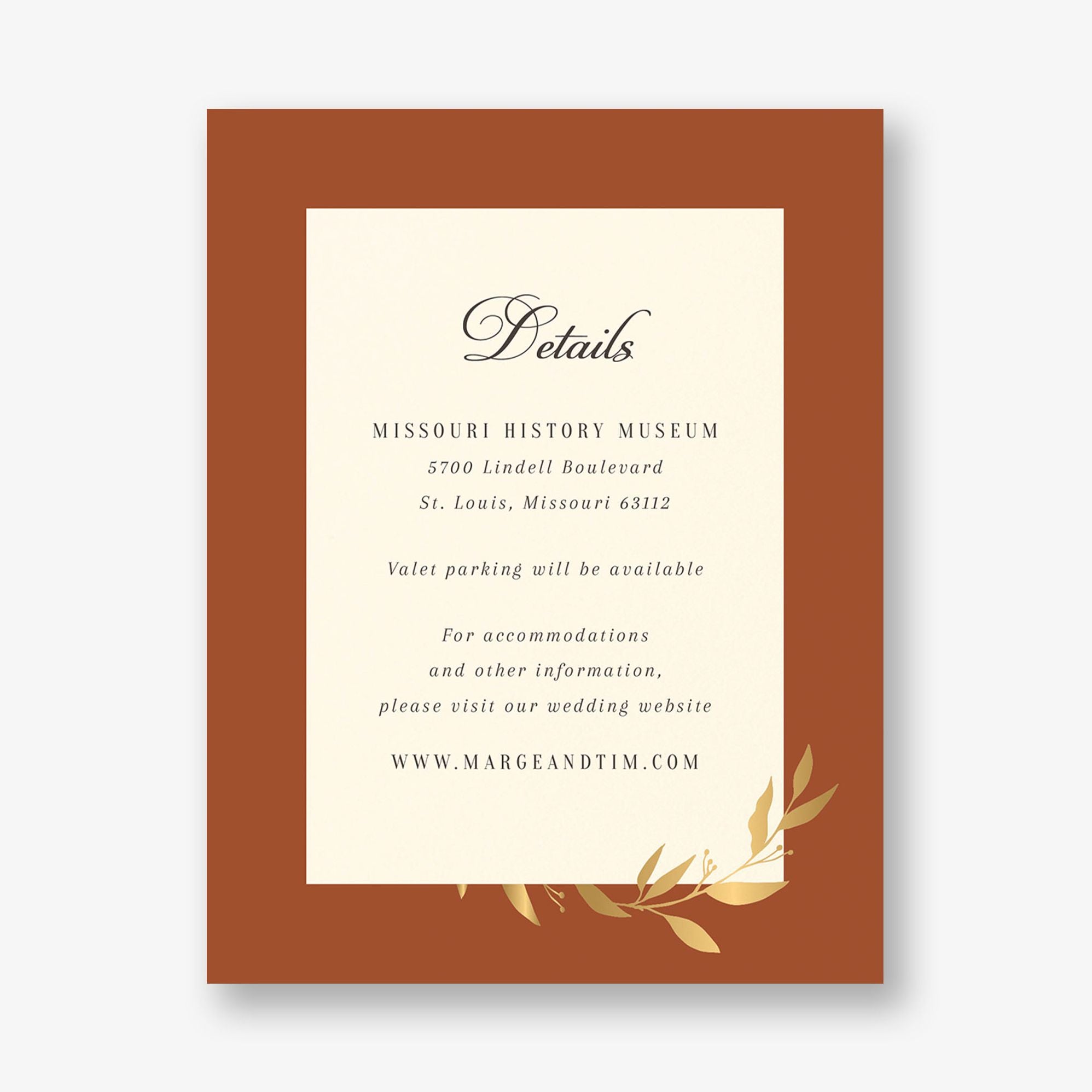 Wrapped Vines Foil Information Card - Image 2