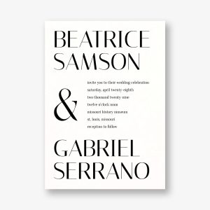 Stacked Deco Type Wedding Invitation