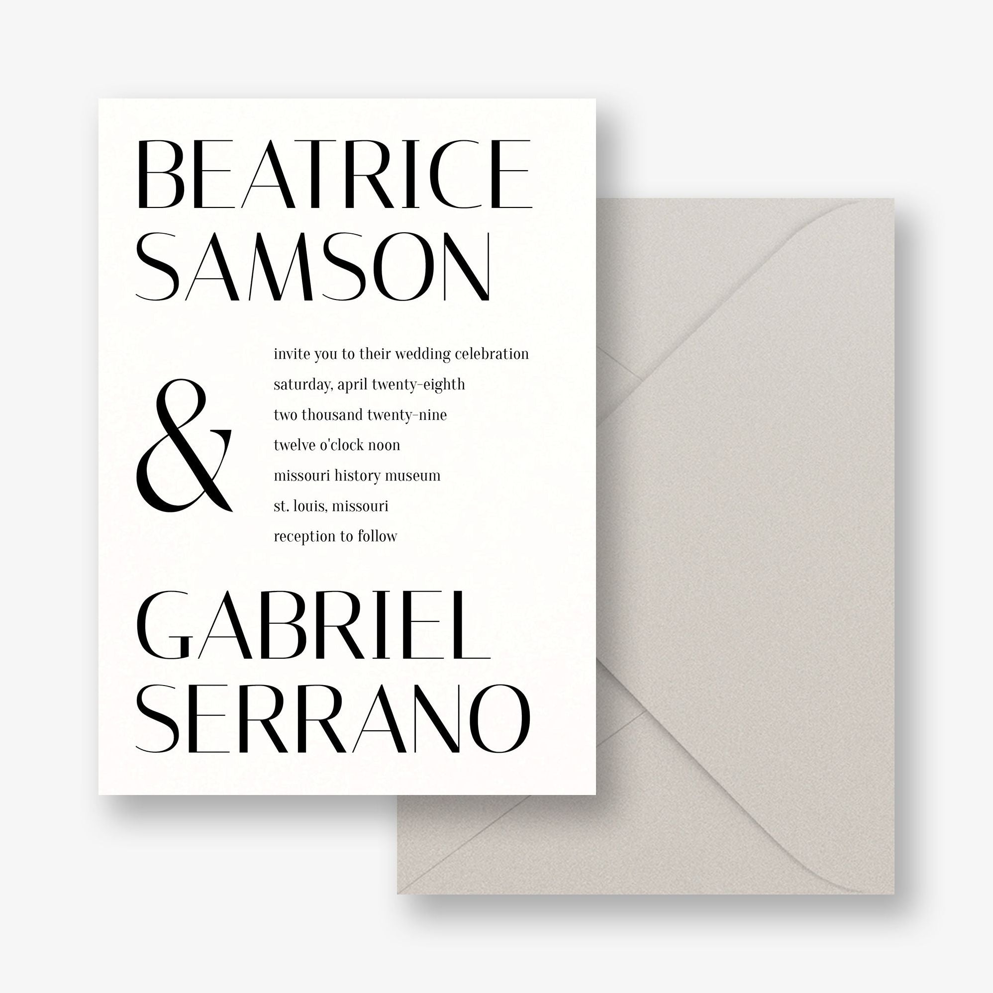 Stacked Deco Type Wedding Invitation - Image 3