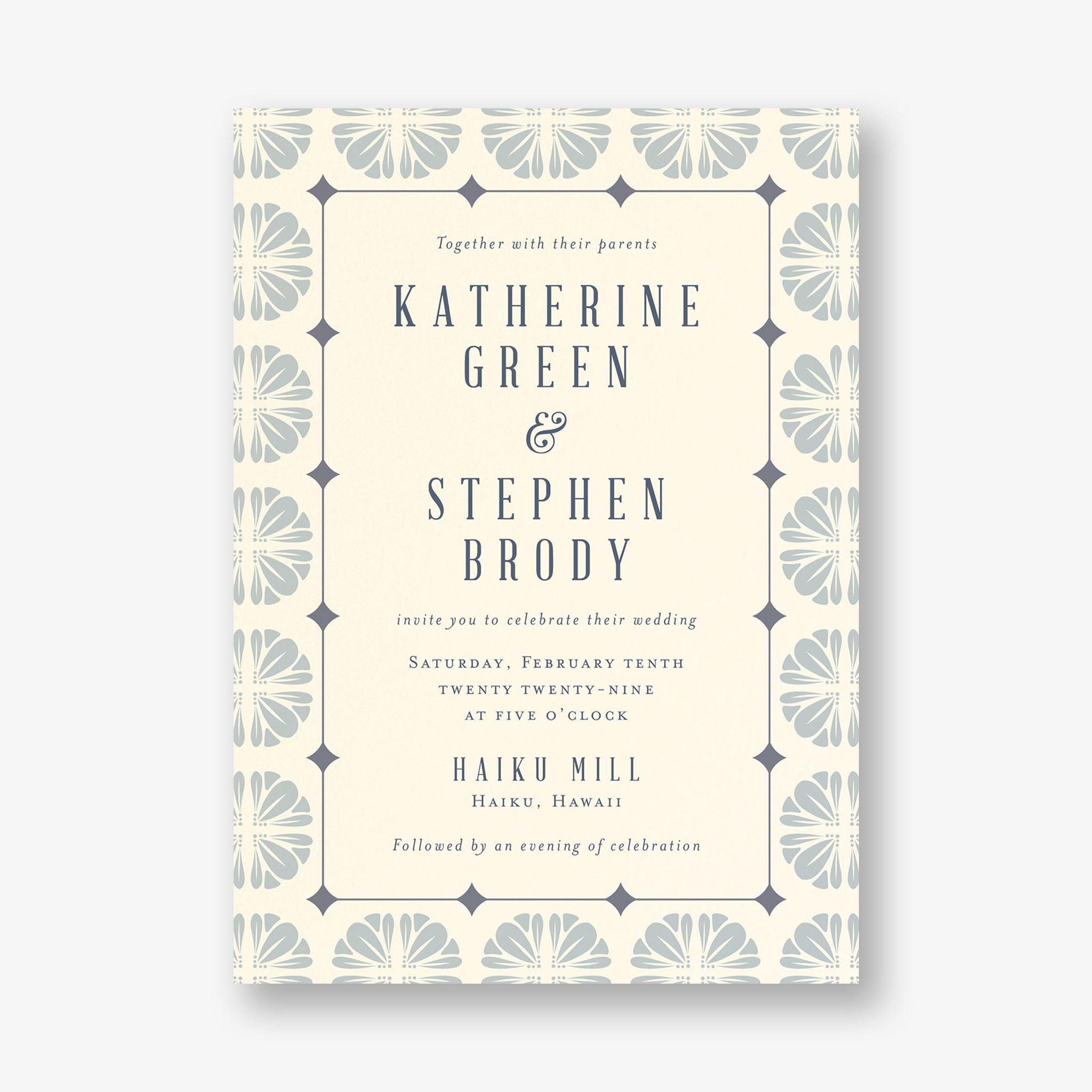 Scalloped Tile Wedding Invitation