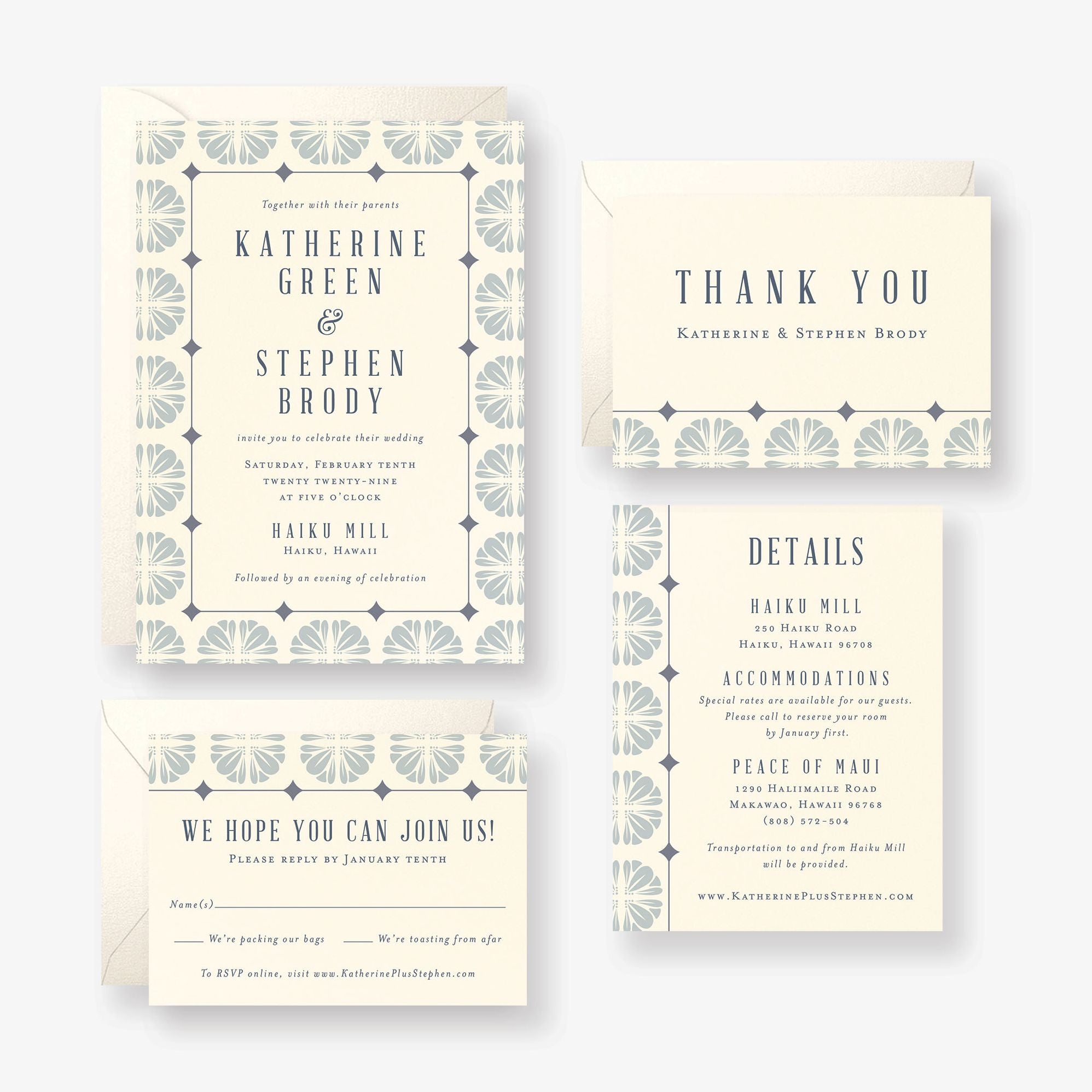 Scalloped Tile Wedding Invitation - Image 2