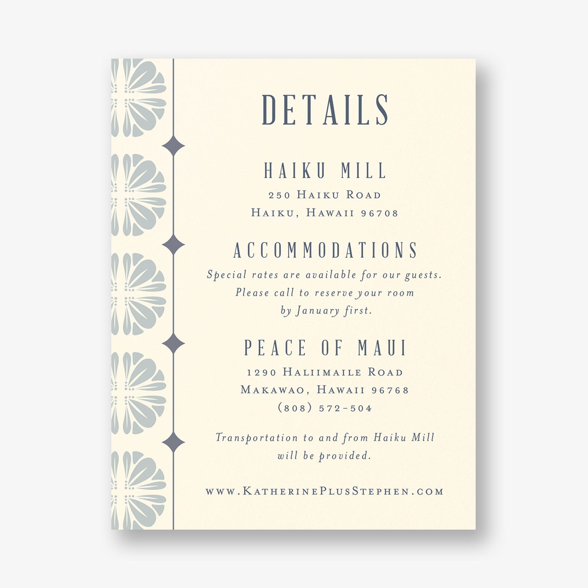 Scalloped Tile Information Card