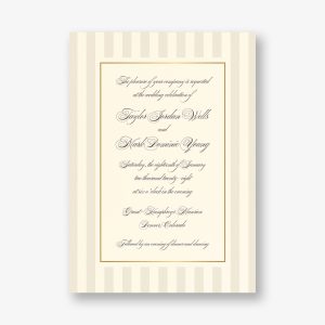 Posh Pinstripe Foil Wedding Invitation
