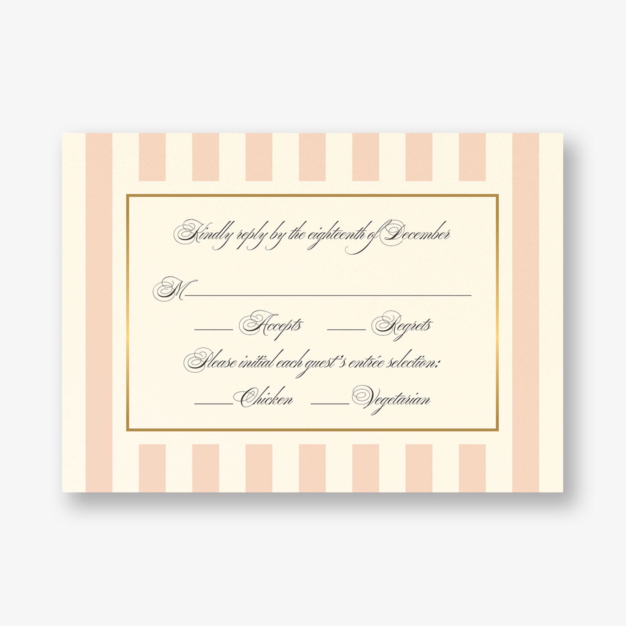 Posh Pinstripe Foil Response Card - Image 2
