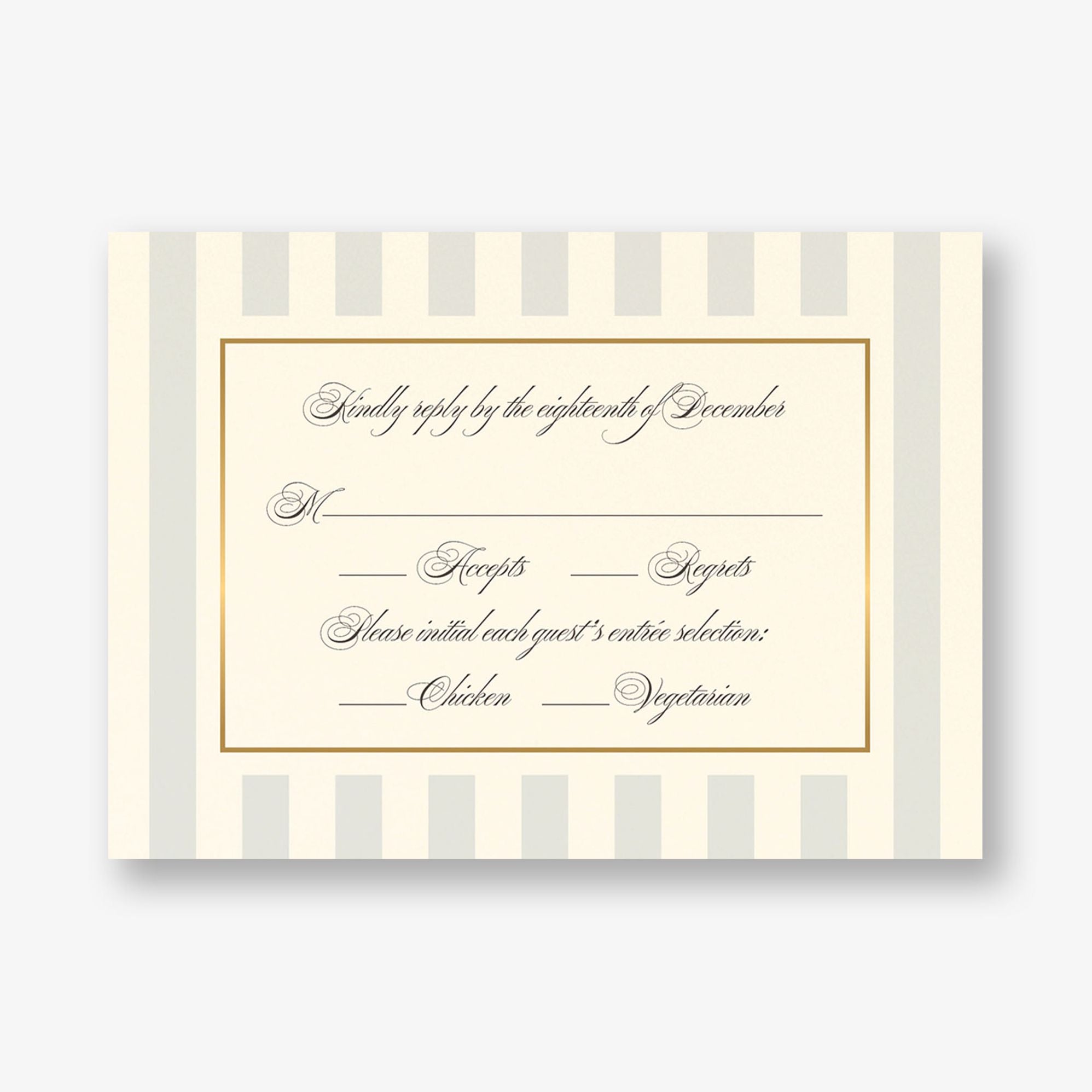 Posh Pinstripe Foil Response Card - Image 3