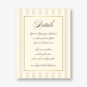 Posh Pinstripe Foil Information Card