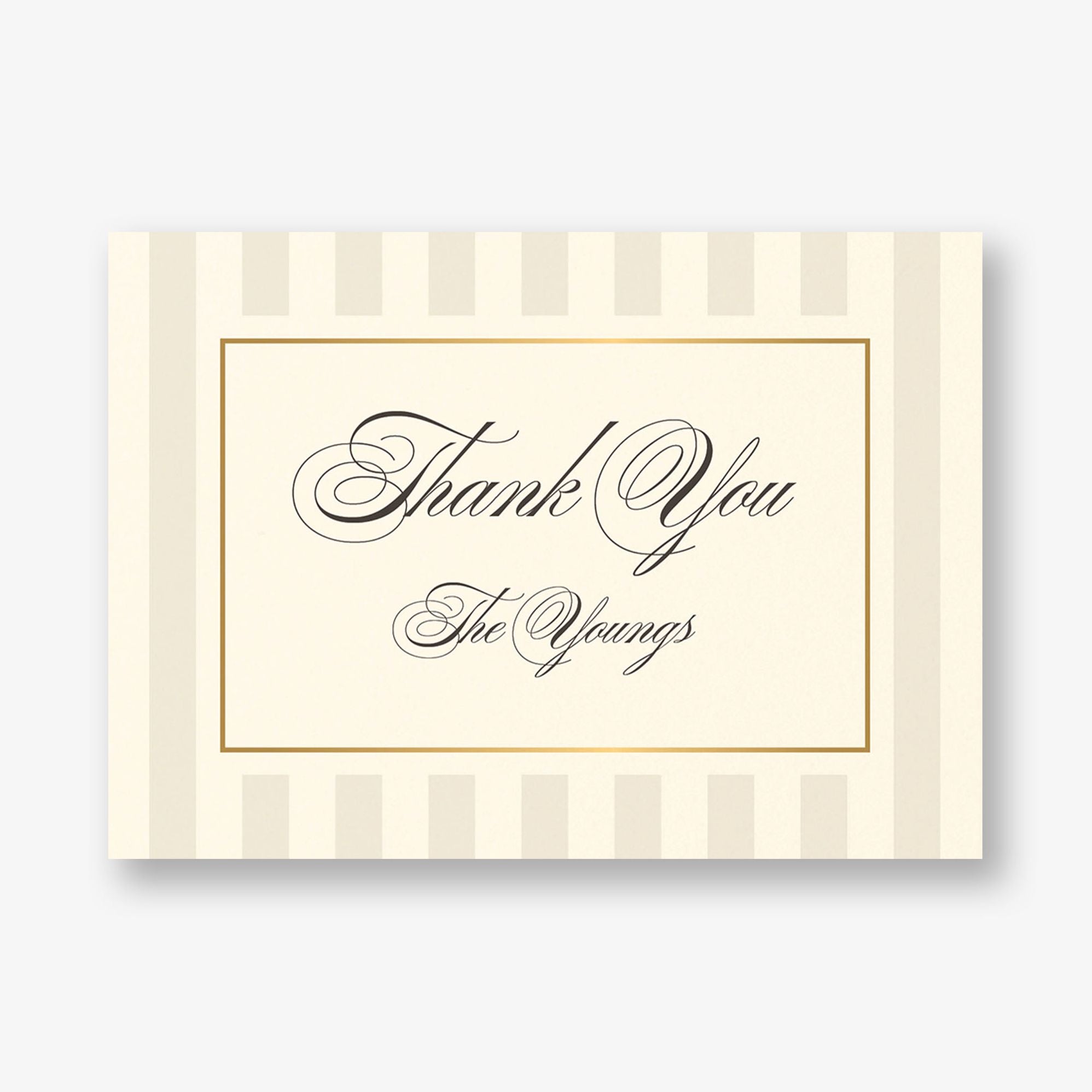 Posh Pinstripe Foil Thank You Card
