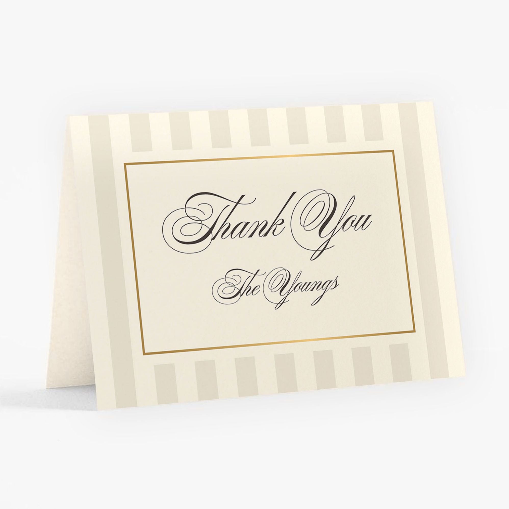 Posh Pinstripe Foil Thank You Card - Image 4