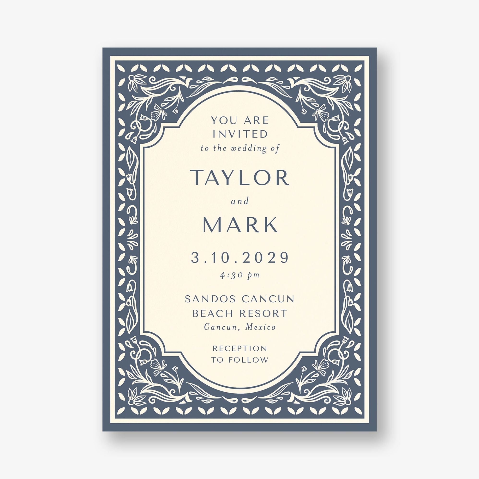 Folk Floral Frame Wedding Invitation - Image 6