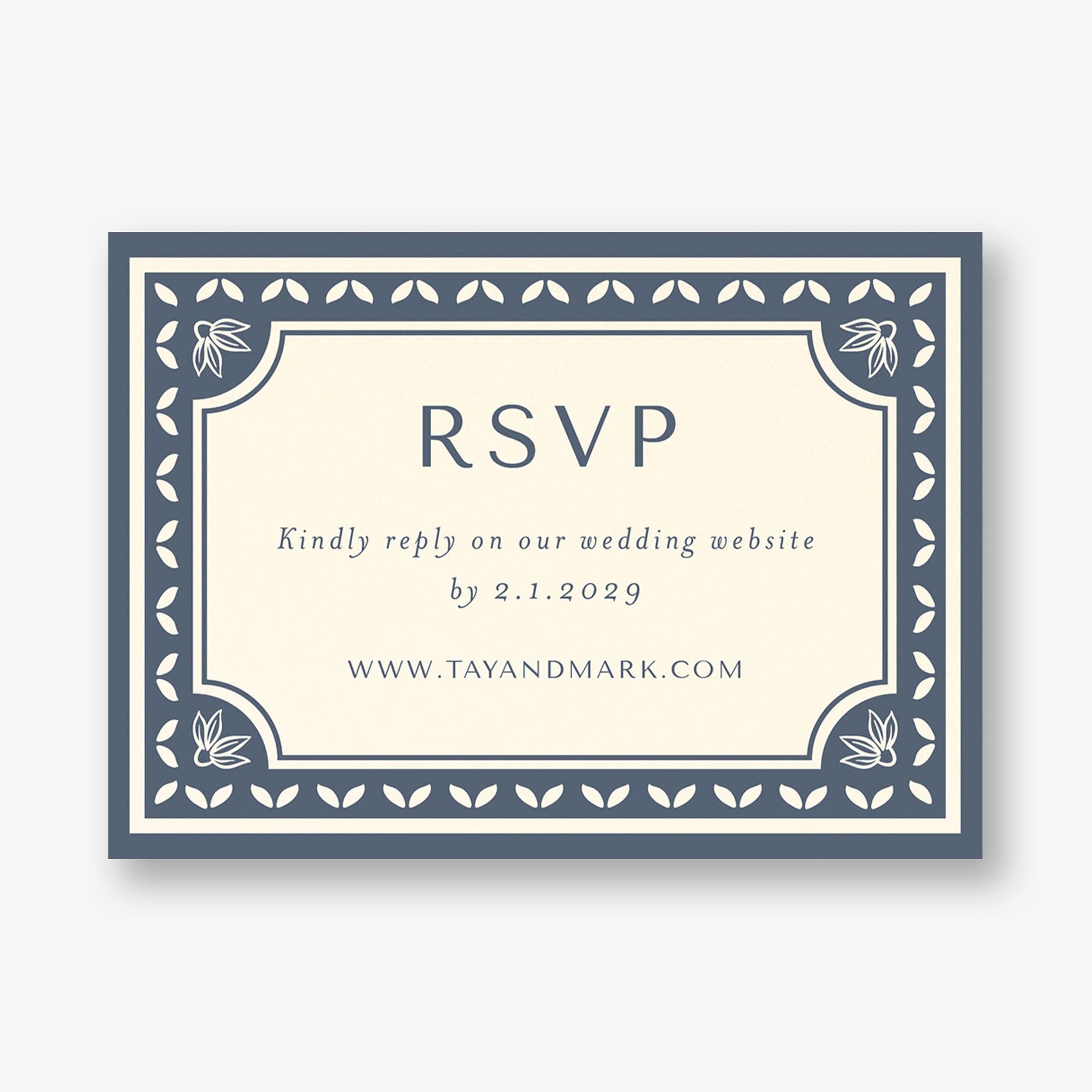 Folk Floral Frame Response Card - Image 2