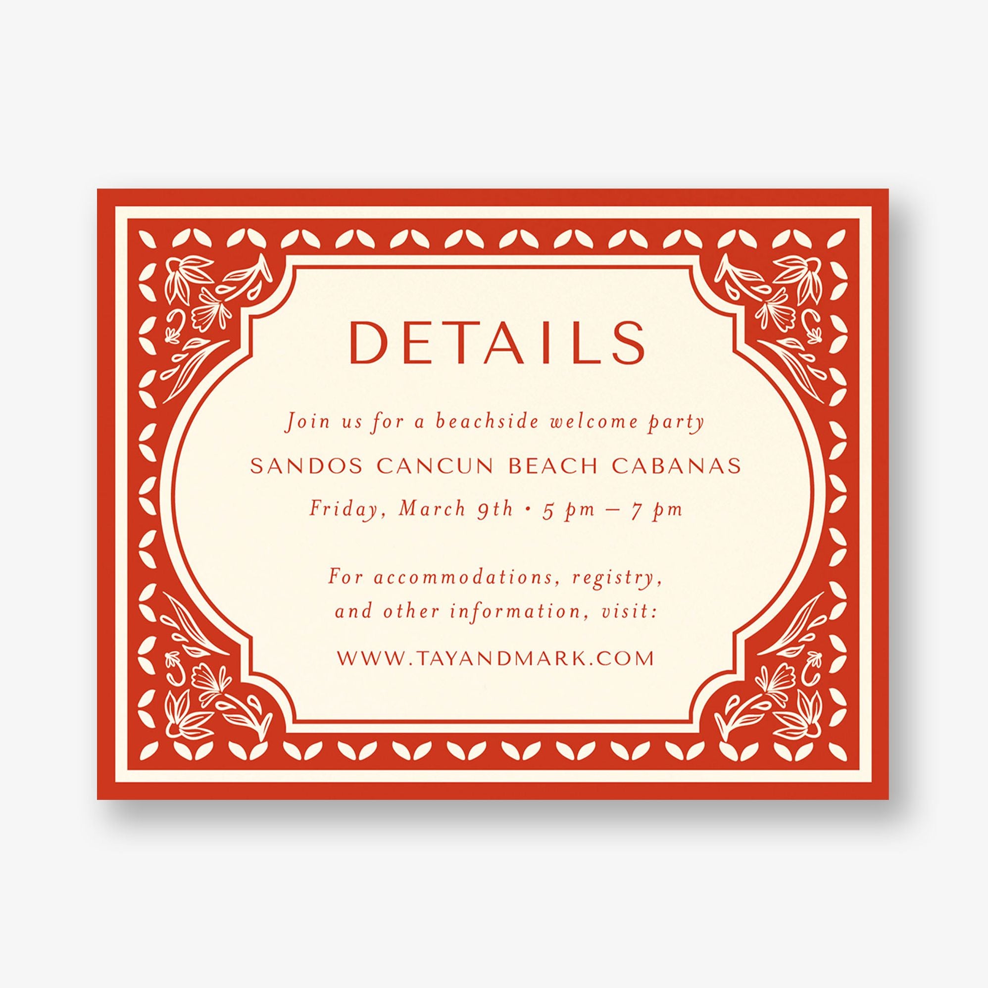 Folk Floral Frame Information Card