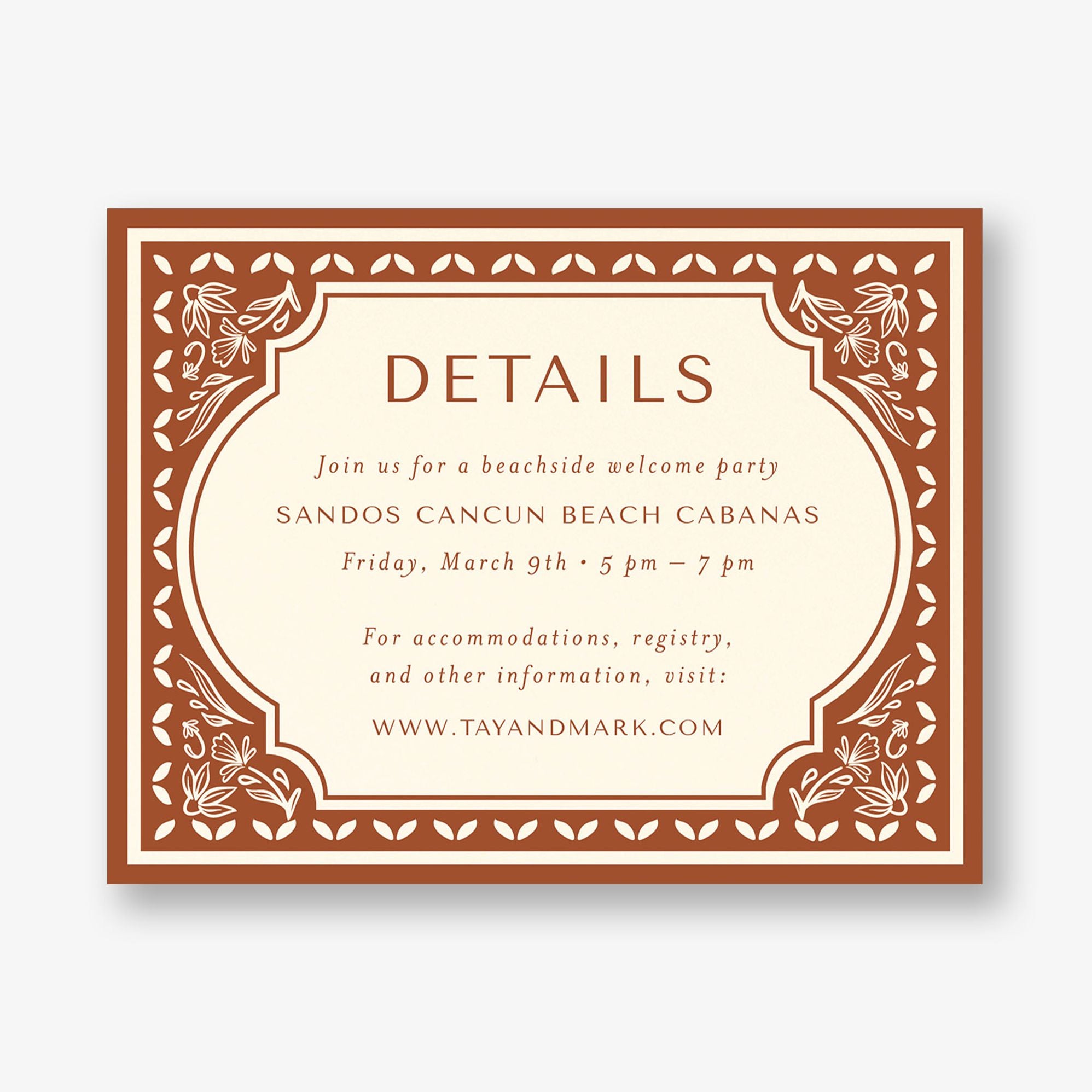 Folk Floral Frame Information Card - Image 4