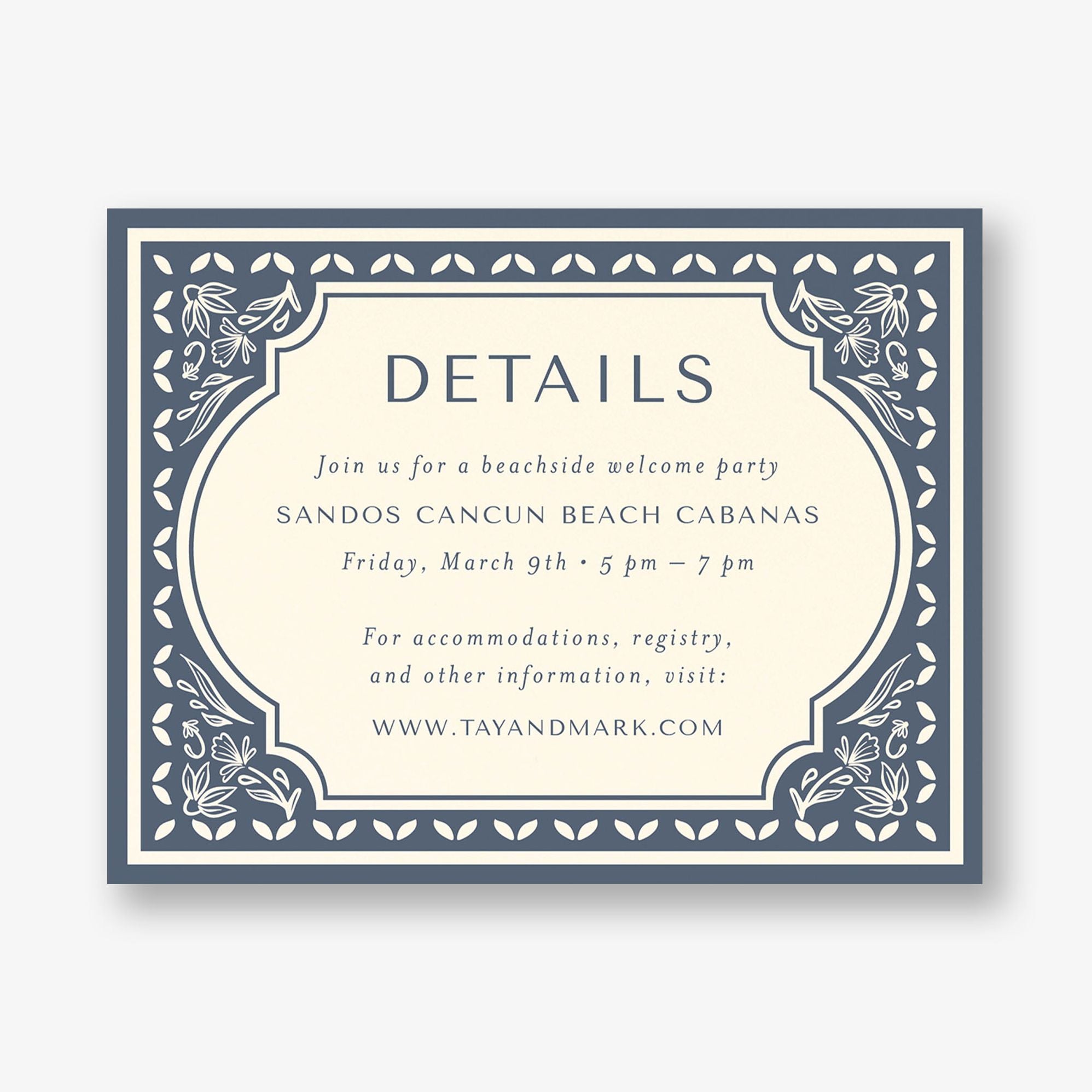 Folk Floral Frame Information Card - Image 2