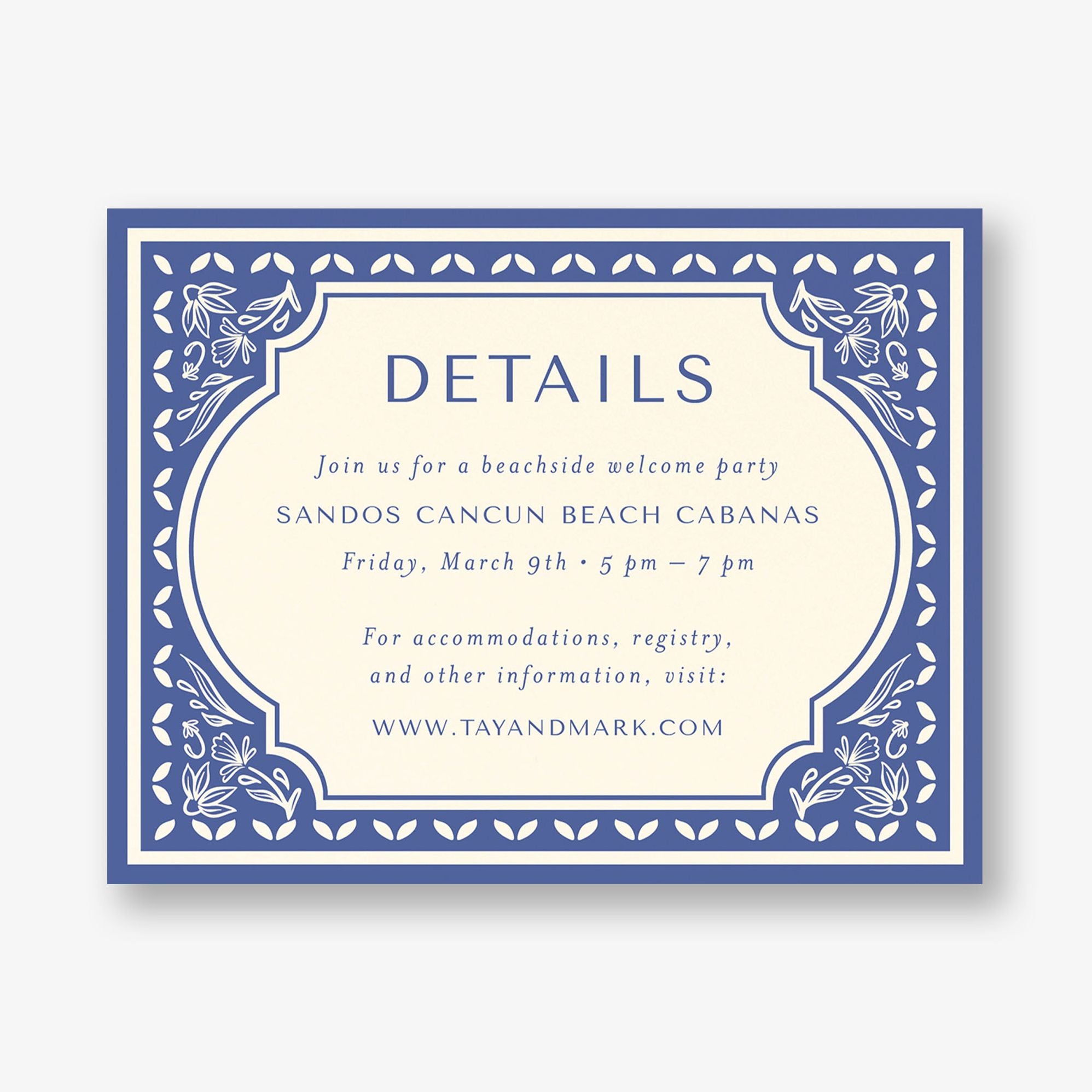 Folk Floral Frame Information Card - Image 3