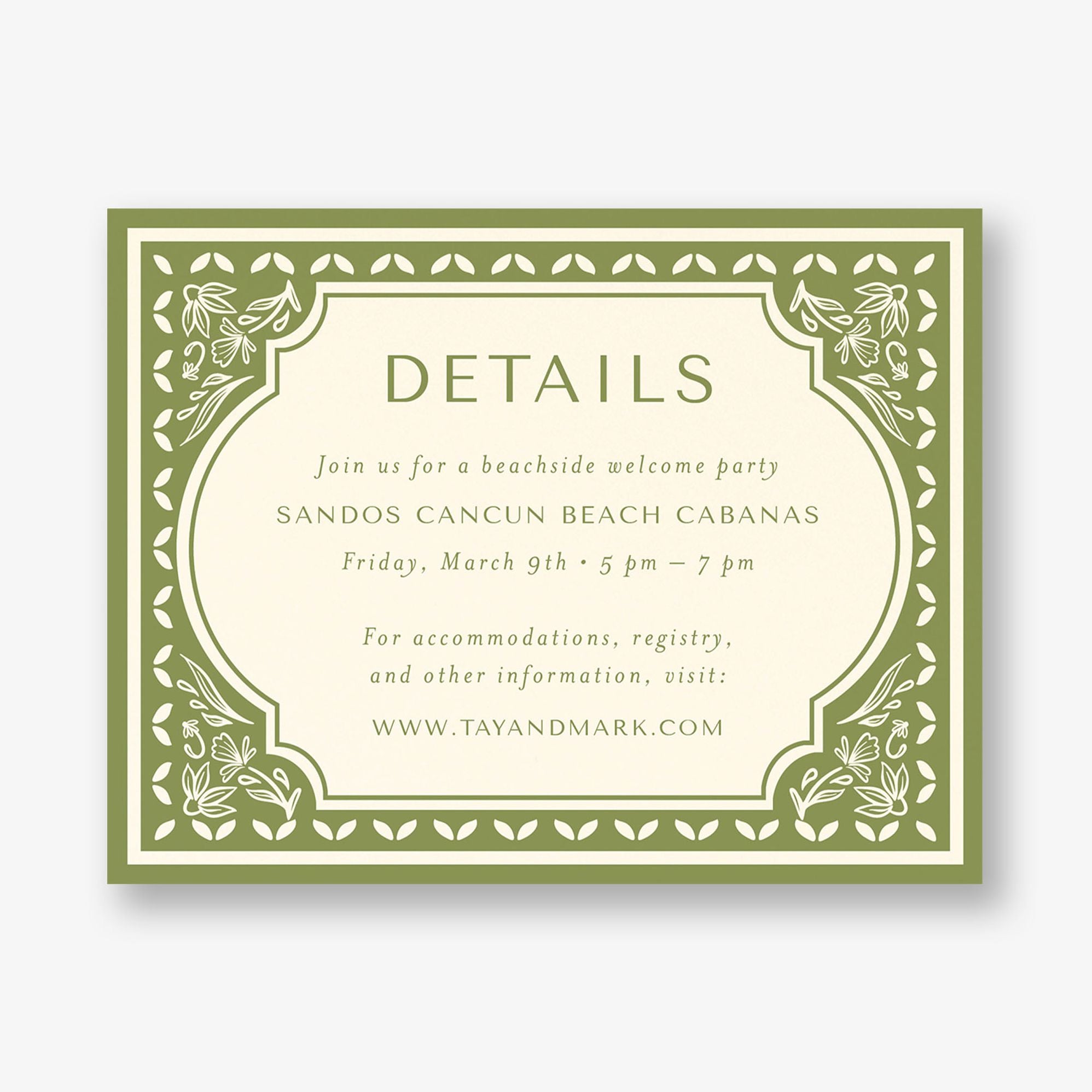 Folk Floral Frame Information Card - Image 5