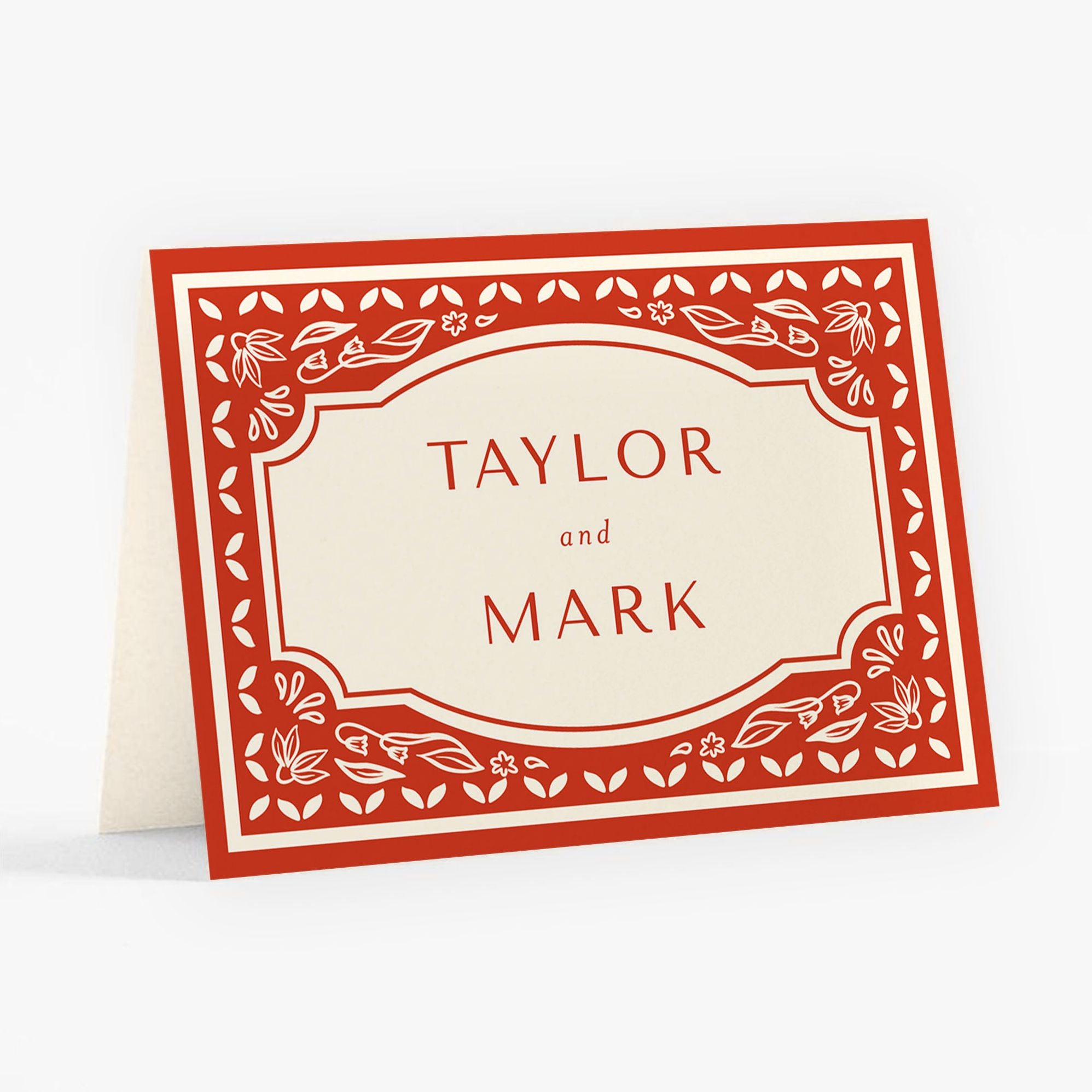 Folk Floral Frame Stationery Card - Image 4