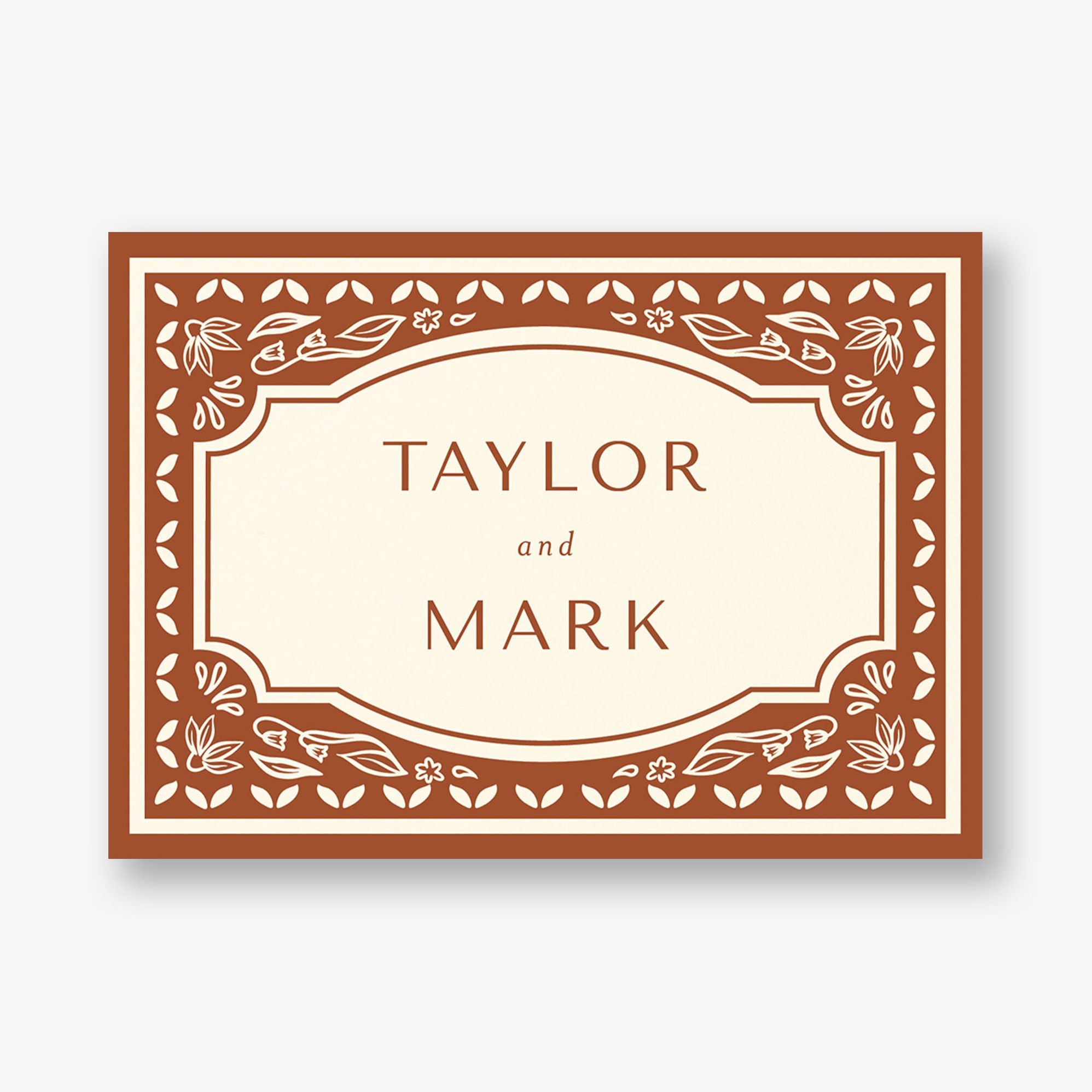 Folk Floral Frame Stationery Card - Image 5