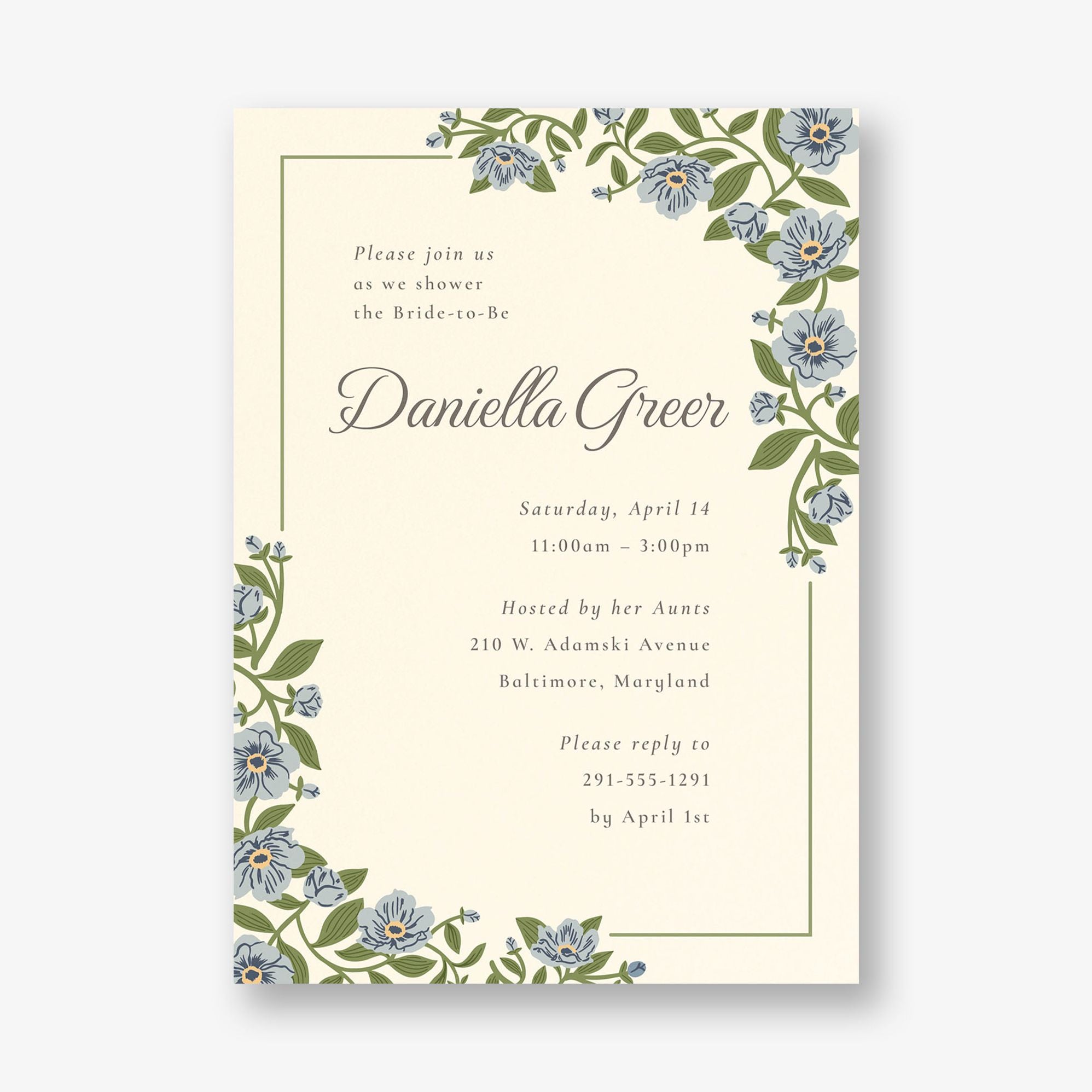 Vintage Primrose Bridal Shower Invitation - Image 5