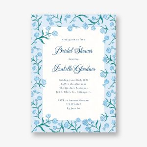 Blue Hydrangea Bridal Shower Invitation
