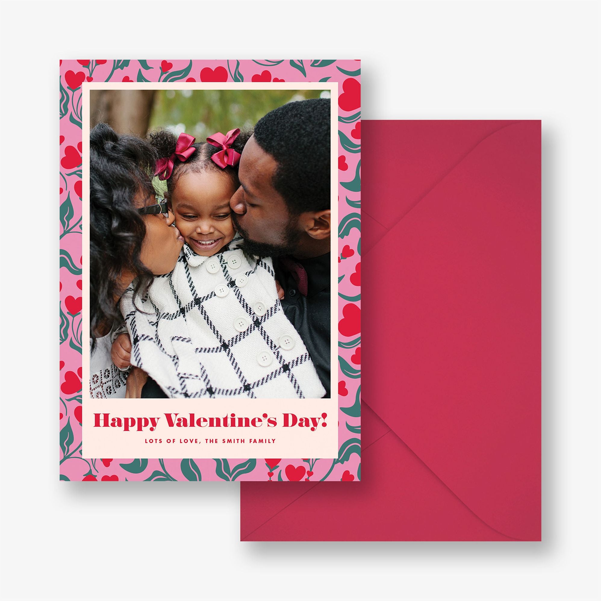 Heart Blooms Valentine Photo Card - Image 2