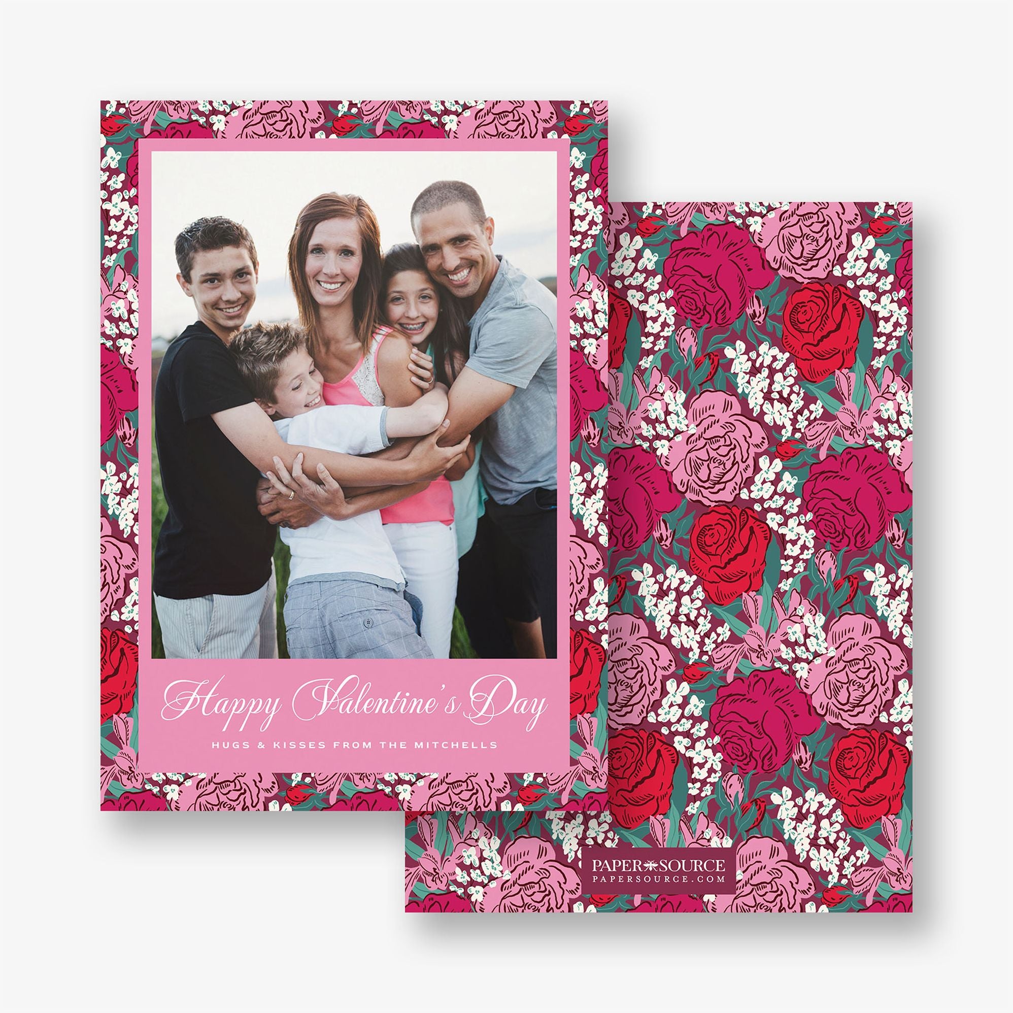 Blushing Rose Valentine Photo Card - Image 2