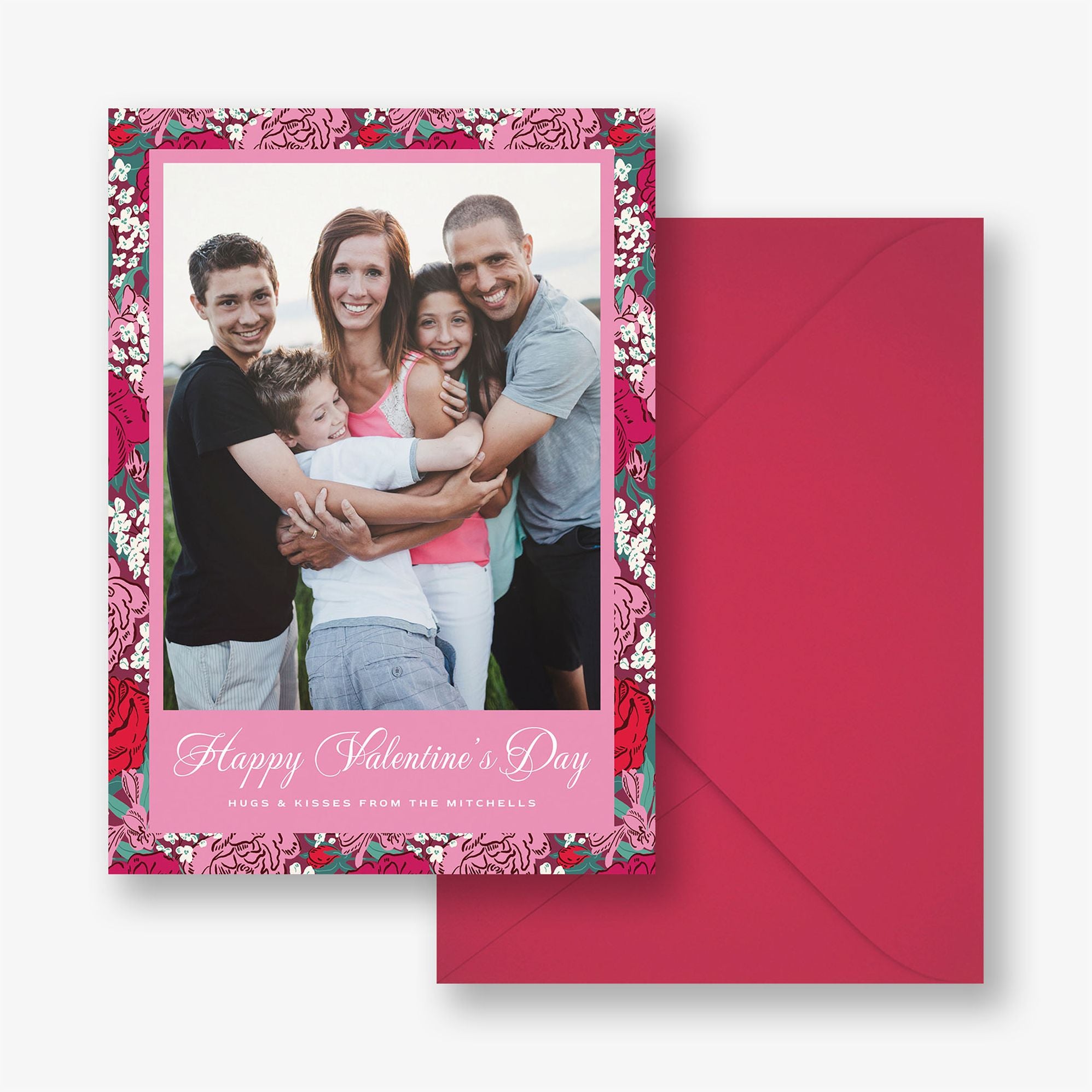 Blushing Rose Valentine Photo Card - Image 3