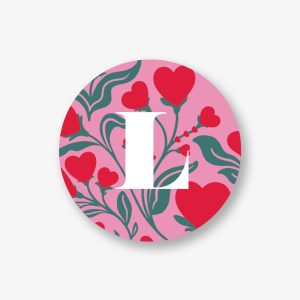 Heart Blooms Circle Labels