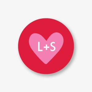 Colorblock Heart Circle Labels