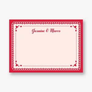 Doily Heart Frame Stationery