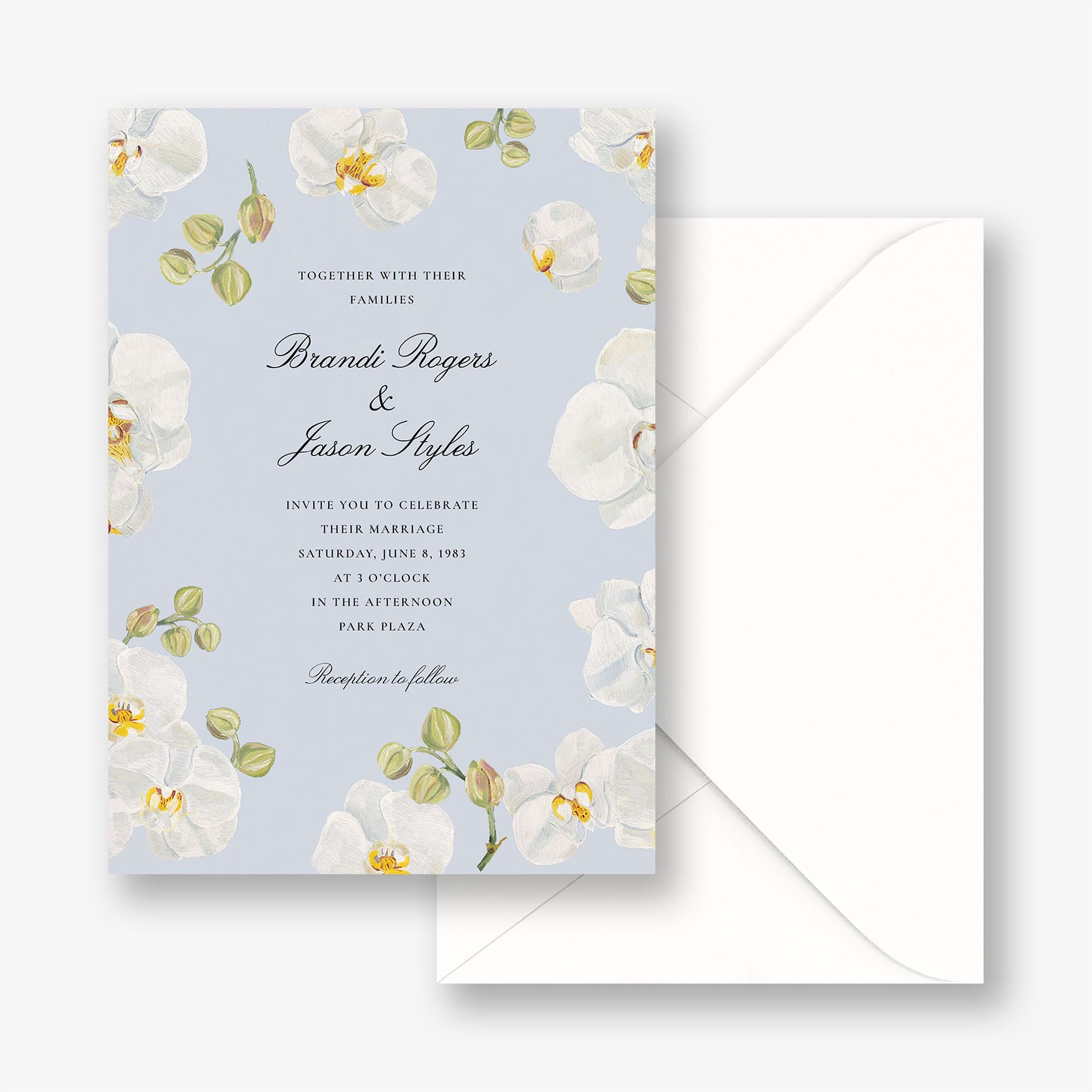 Orchid Blooms Wedding Invitation - Image 2