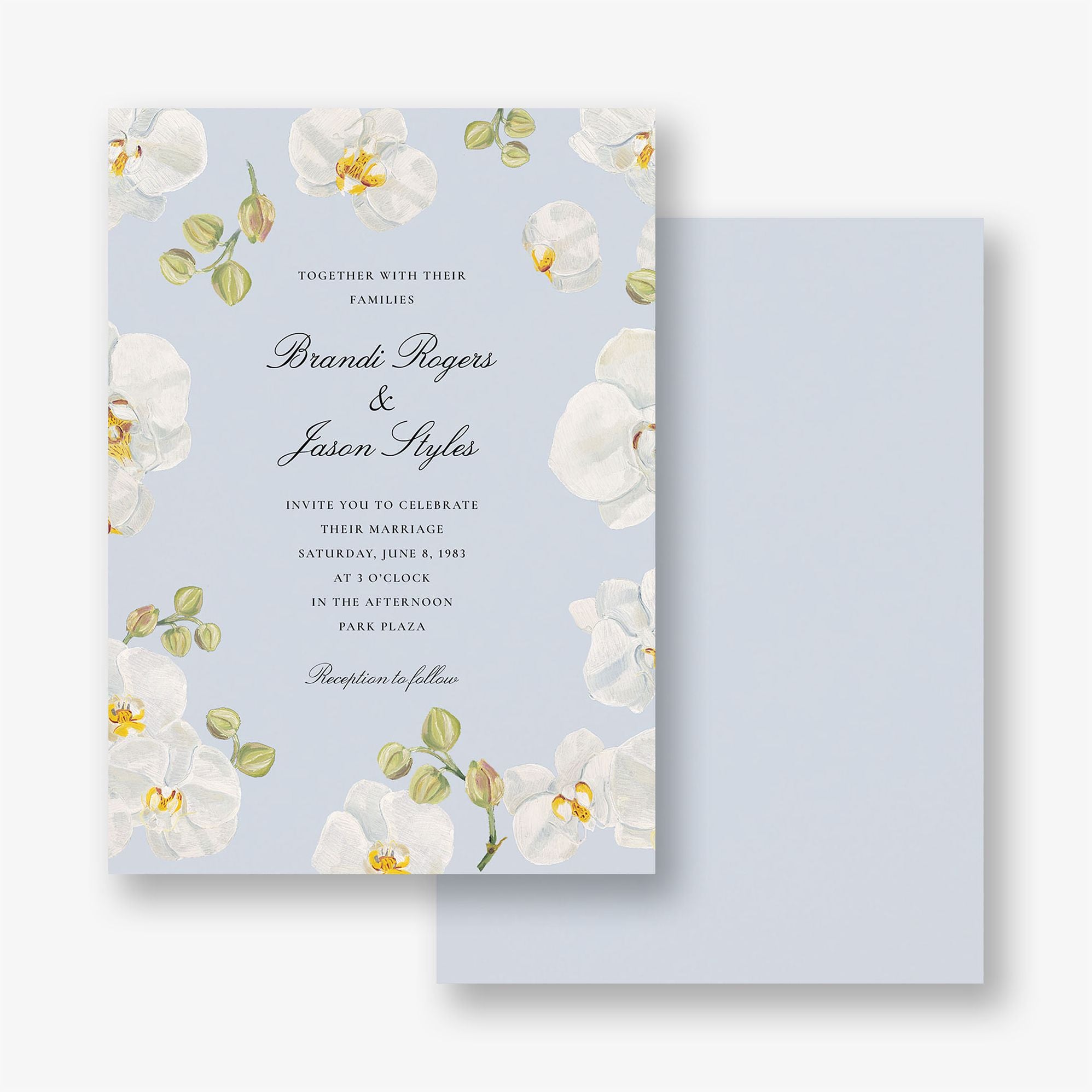 Orchid Blooms Wedding Invitation - Image 3