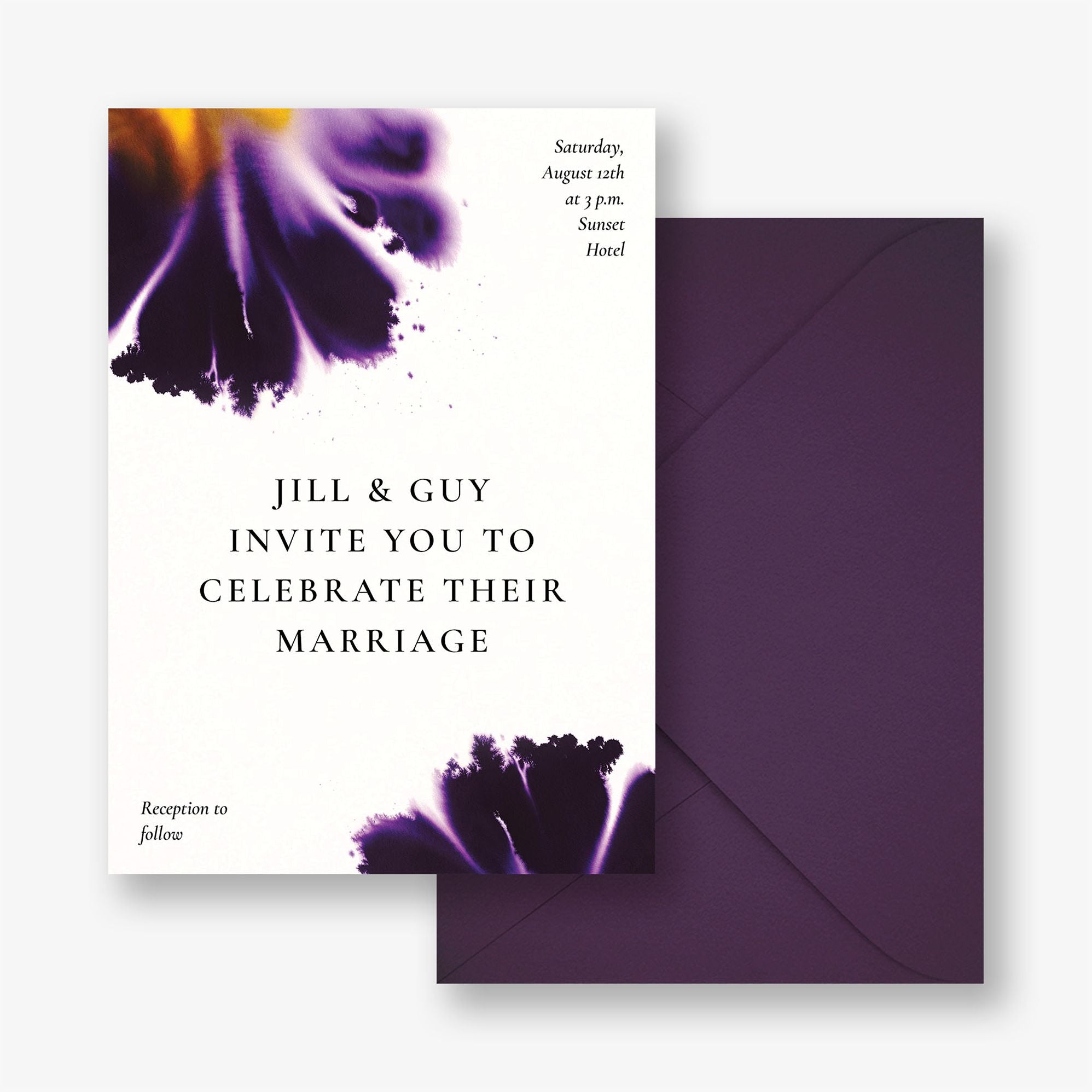 Ink and Bloom Wedding Invitation - Image 2