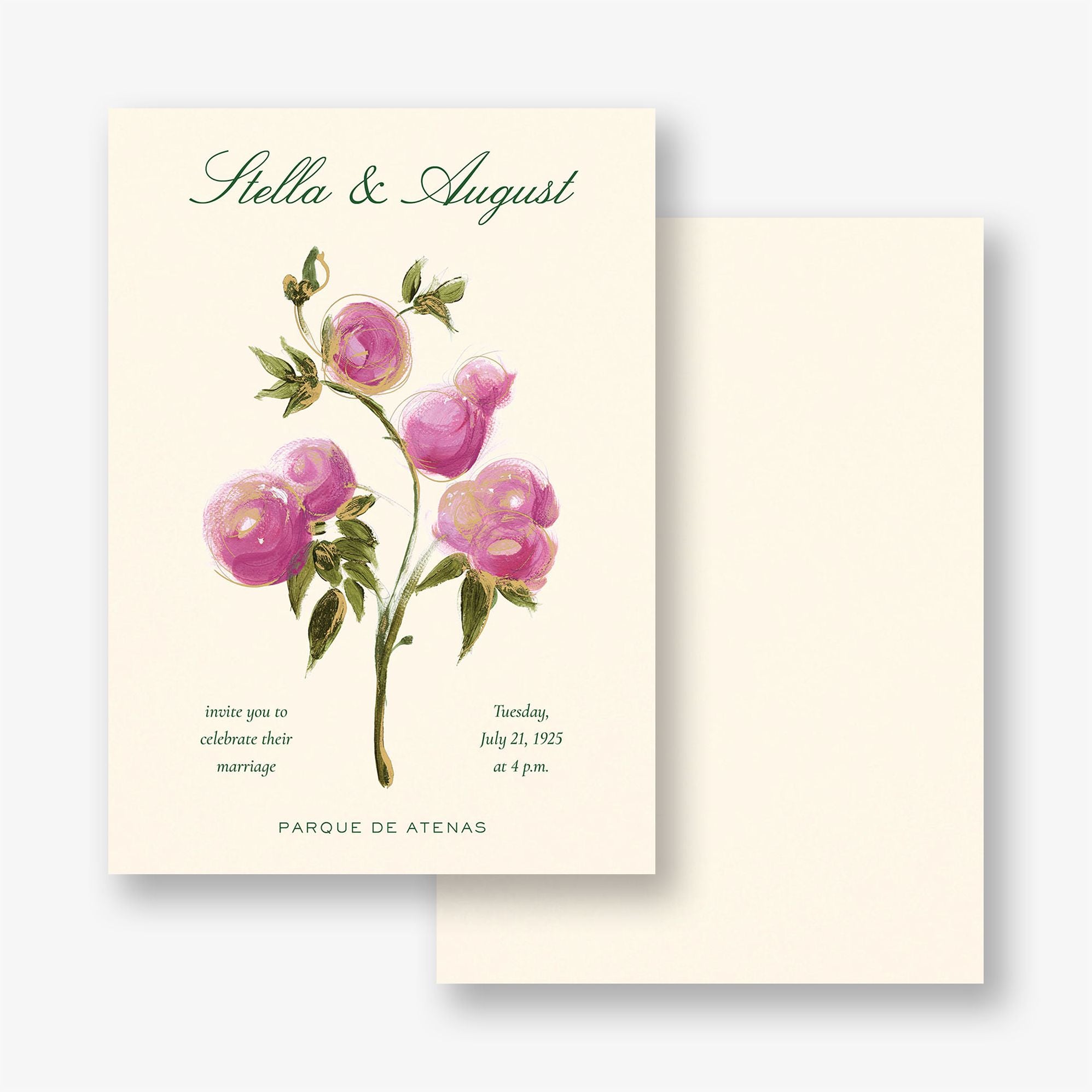 Vintage Blooms Wedding Invitation - Image 2