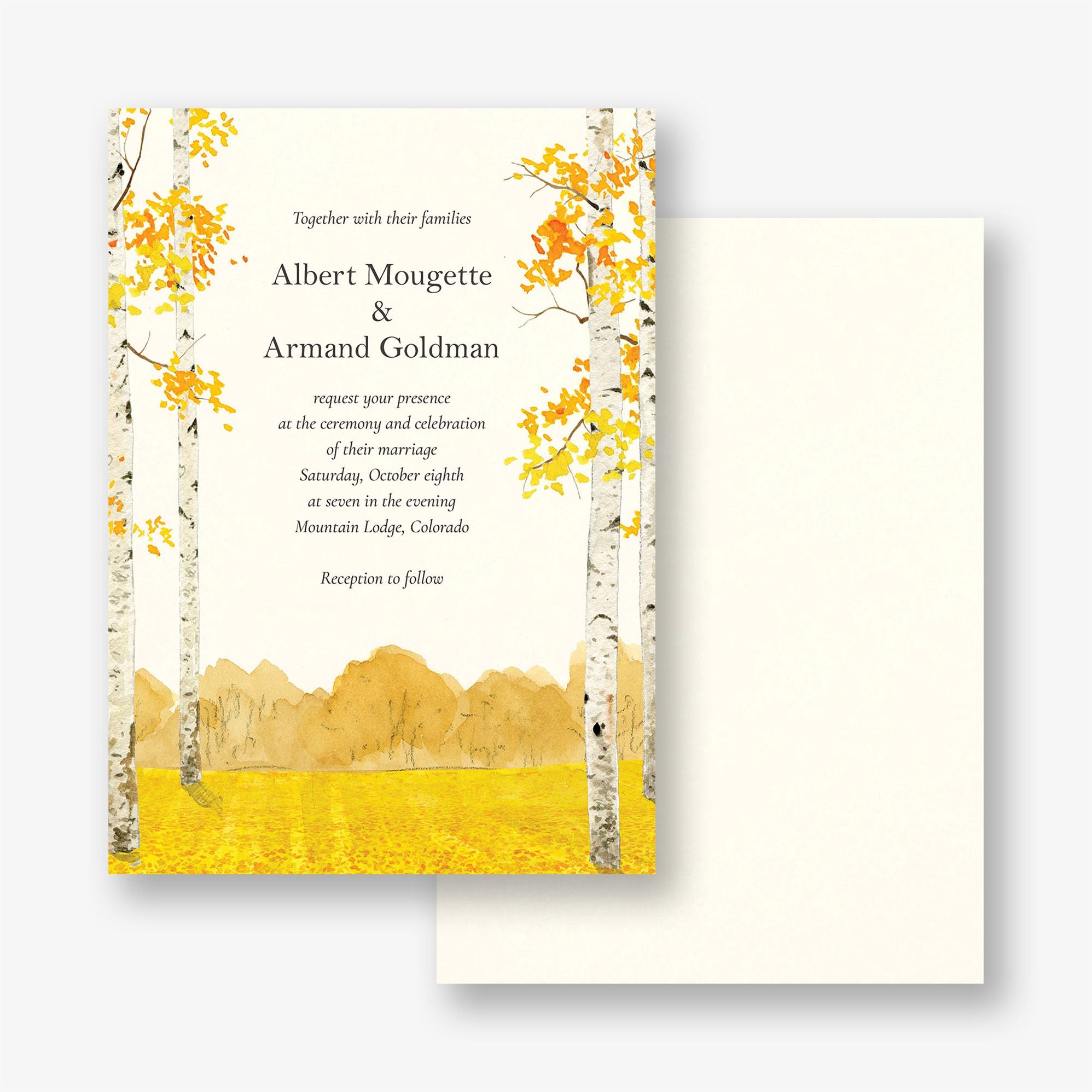 Yellow Leaves Wedding Invitation - Image 2
