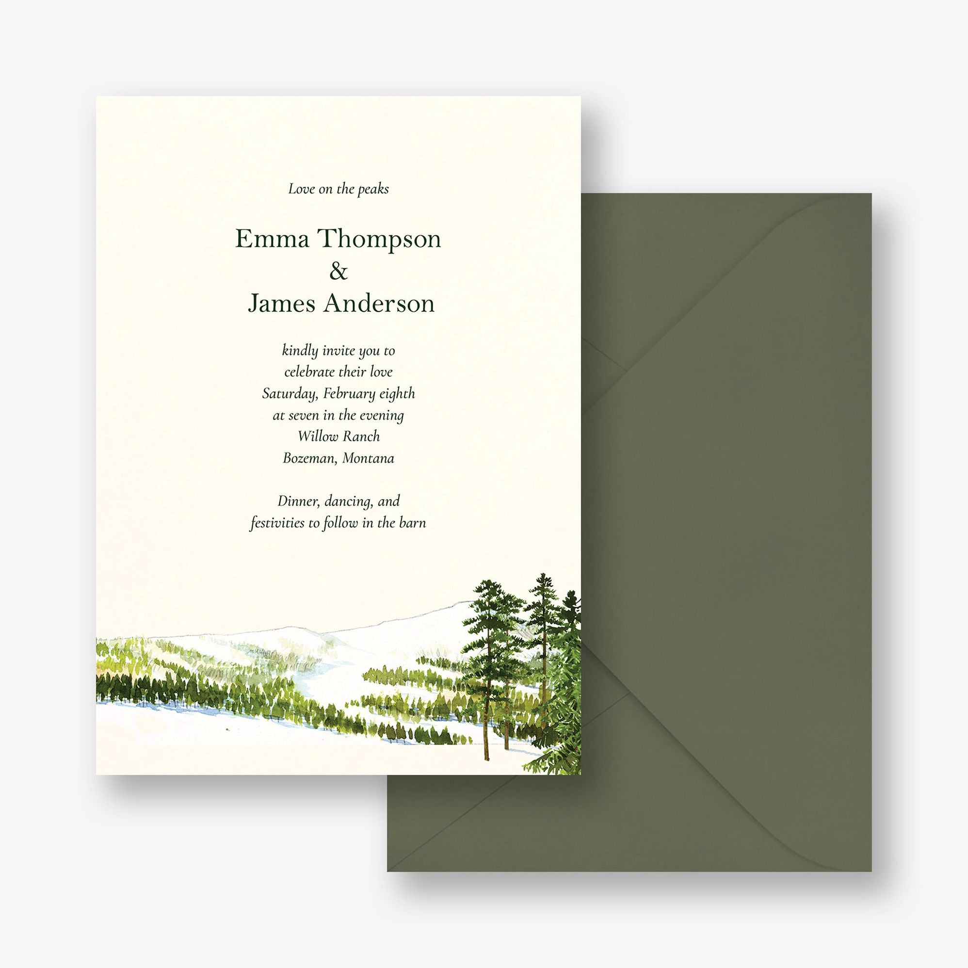 Snow-Capped Clearing Wedding Invitation - Image 3