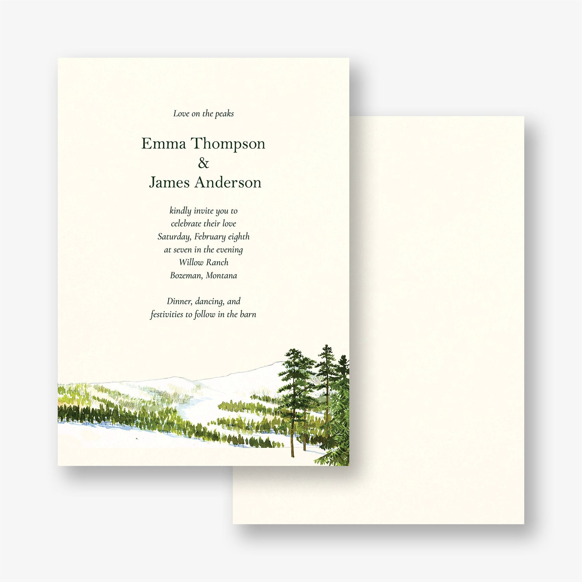Snow-Capped Clearing Wedding Invitation - Image 2