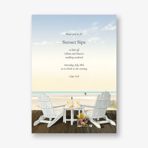 Beach Sunset Wedding Invitation