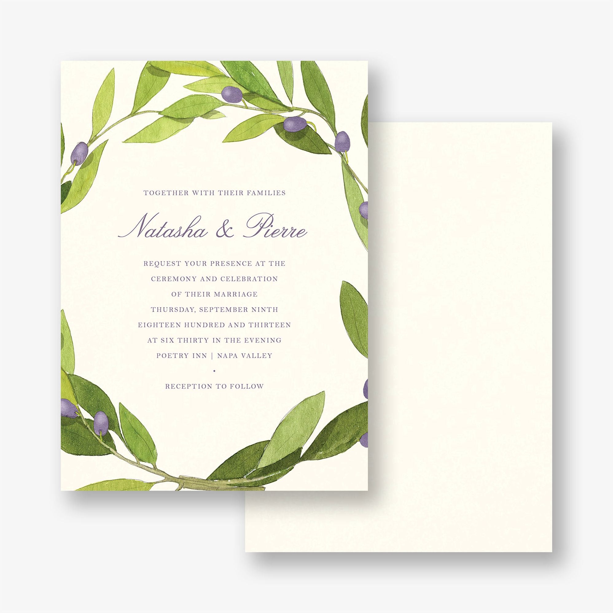 Simple Wreath Wedding Invitation - Image 2